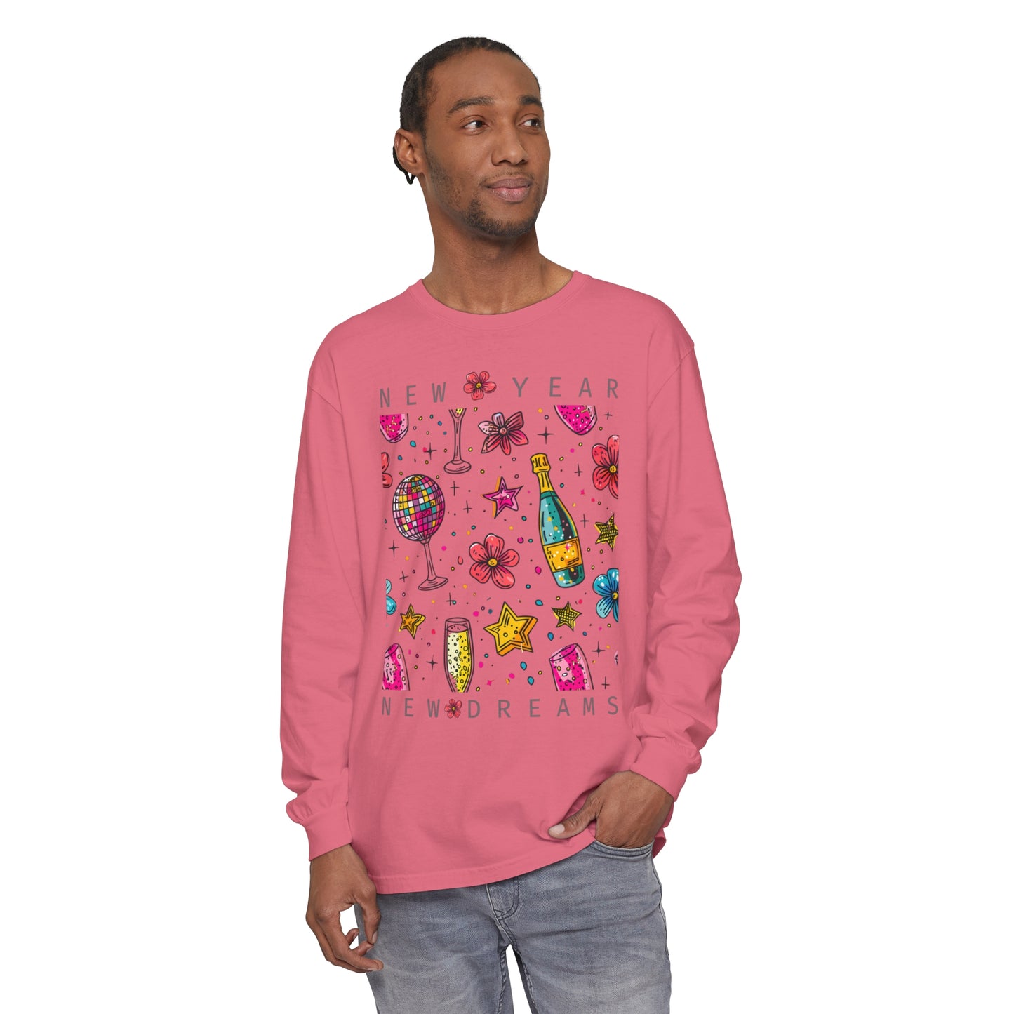New Year Unisex Garment-dyed Long Sleeve T-Shirt