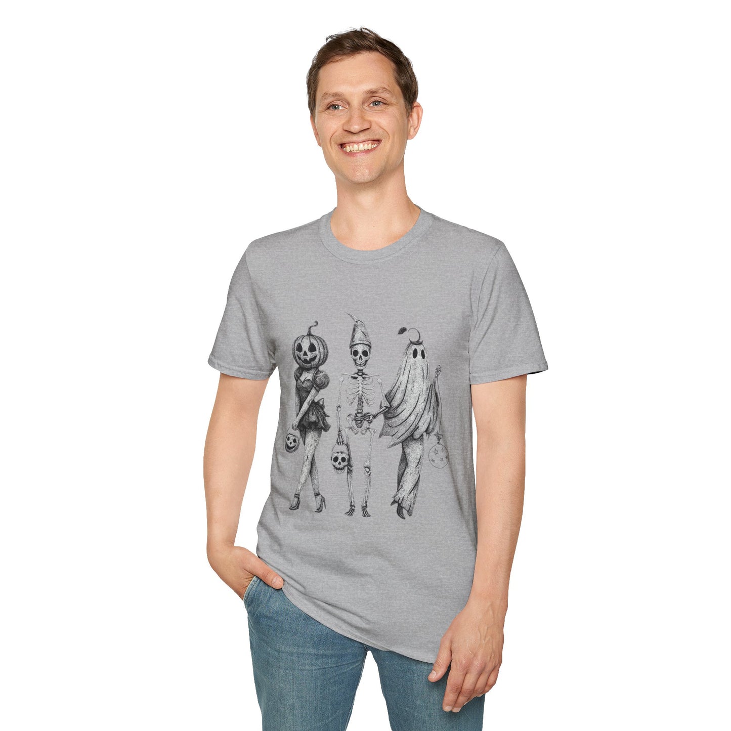 Halloween Graphic Tee, Unisex Softstyle T-Shirt, Spooky Season Shirt, Fall Fashion, Halloween Costume Top