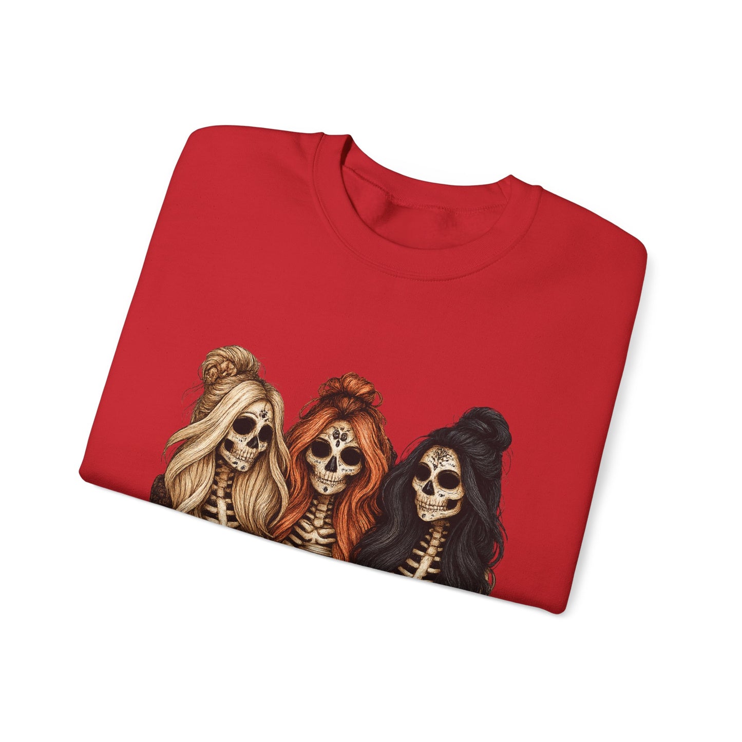 Halloween Skeleton Crewneck Sweatshirt, Cozy Unisex Sweatshirt, Trendy Halloween Apparel, Gift for Halloween Lovers, Spooky Season Outfit