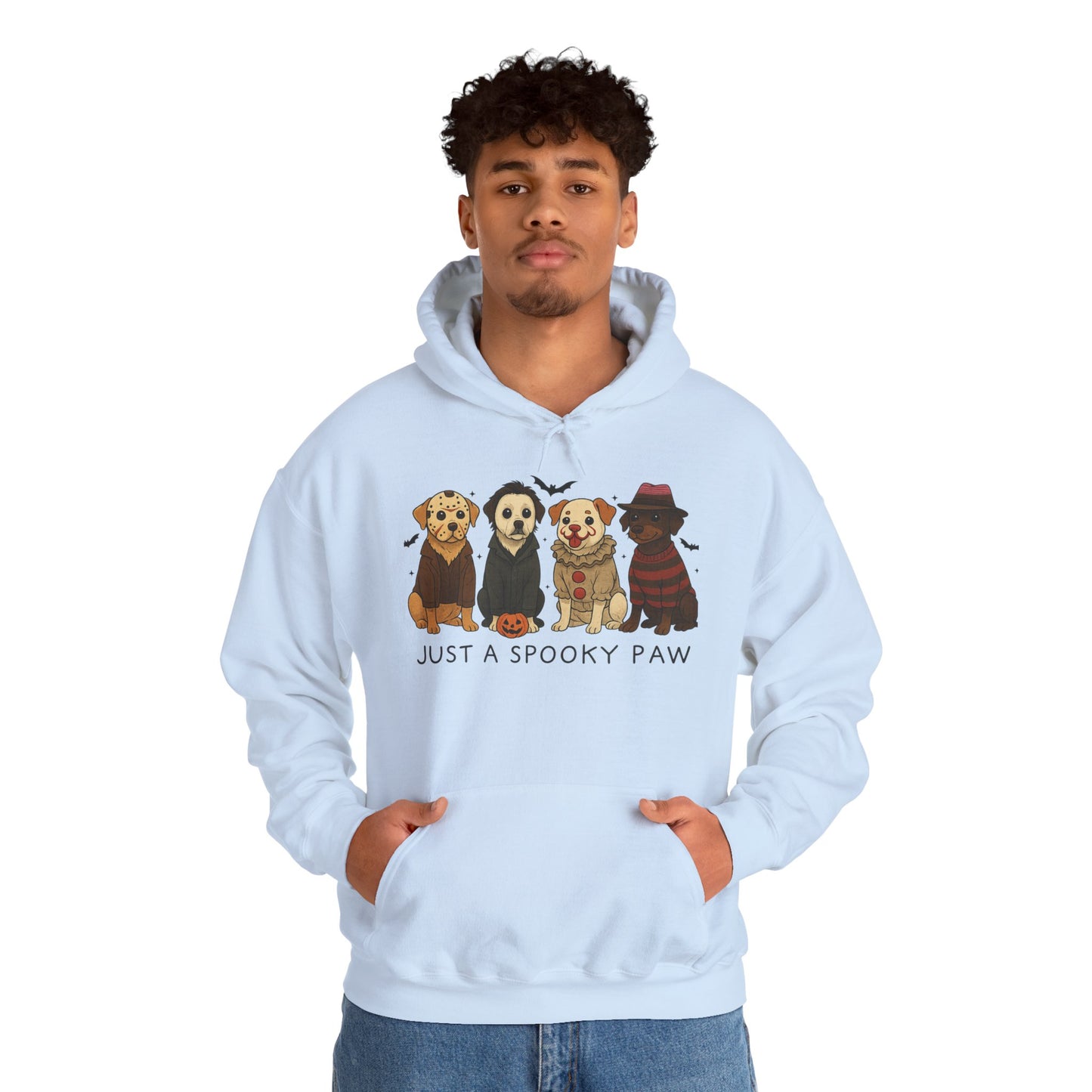 Spooky Paws Unisex Hoodie - Halloween Dog Lover Sweatshirt, Cozy Fall Apparel, Pet Themed Clothing, Gift for Dog Owners, Spooky Season Style