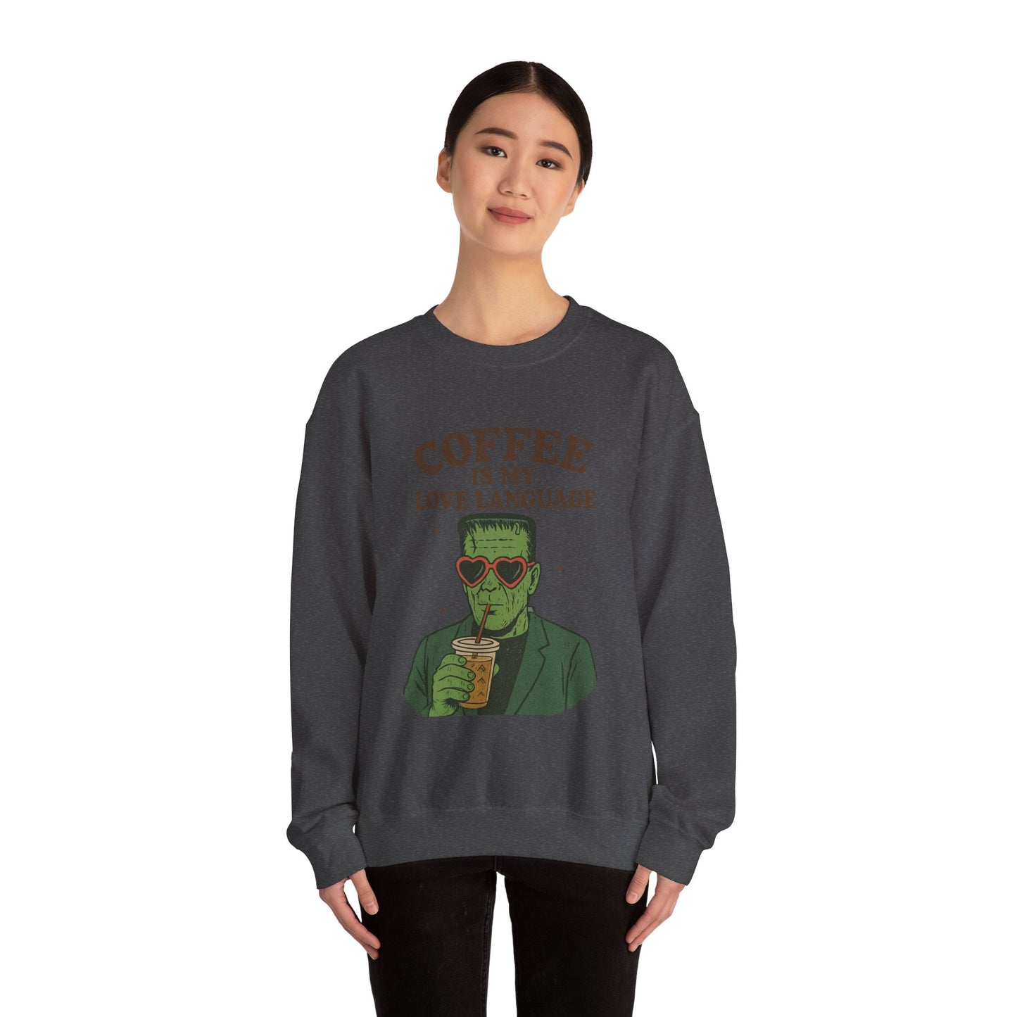 Coffee Lover's Unisex Crewneck Sweatshirt, Gift for Coffee Enthusiasts, Funny Sweatshirt, Halloween Apparel, Cozy Casual Wear