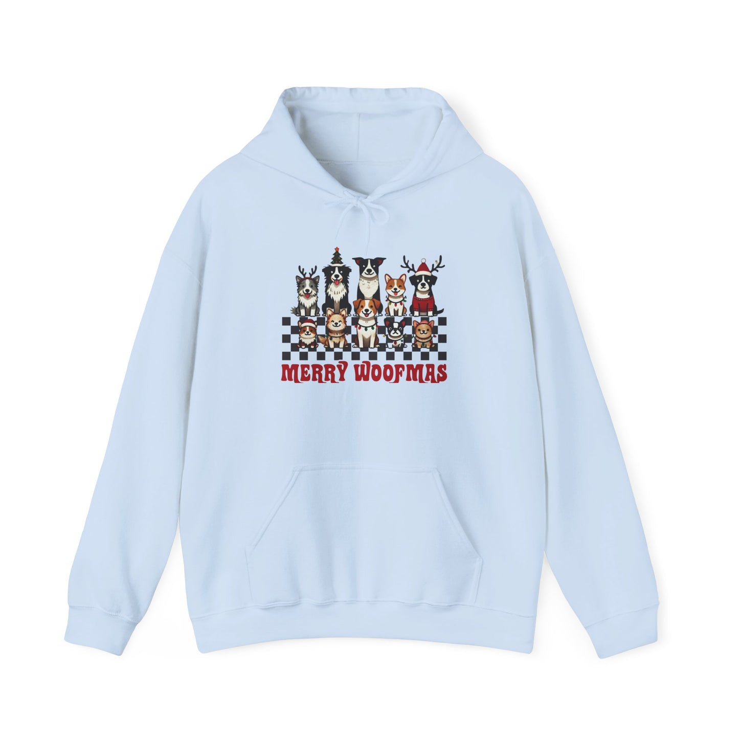 Merry Woofmas Hooded Sweatshirt | Cozy Dog Lover Hoodie, Perfect Gift for Pet Owners, Holiday Sweatshirt, Christmas Apparel, Festive Fashion