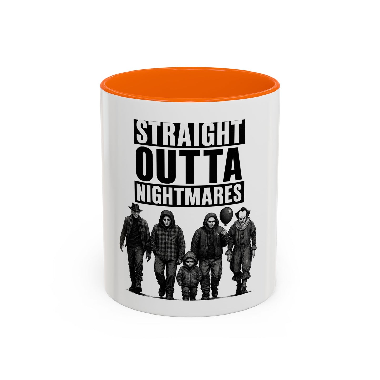 Straight Outta Nightmares Accent Coffee Mug | Spooky Mug, Horror Coffee Cup, Unique Gift for Halloween, Funware, Collectible Tea Mug