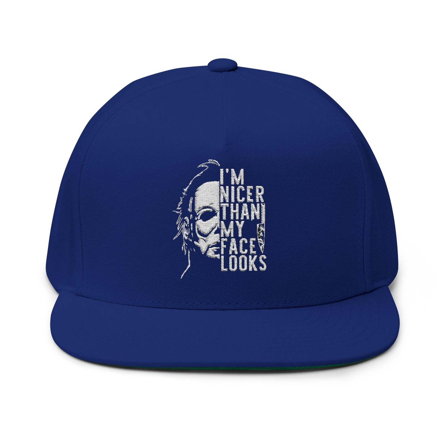 Nicer Than My Face Looks Flat Bill Cap, Funny Hat Gift, Snapback Cap, Casual Style, Embroidered Cap, Unique Accessory