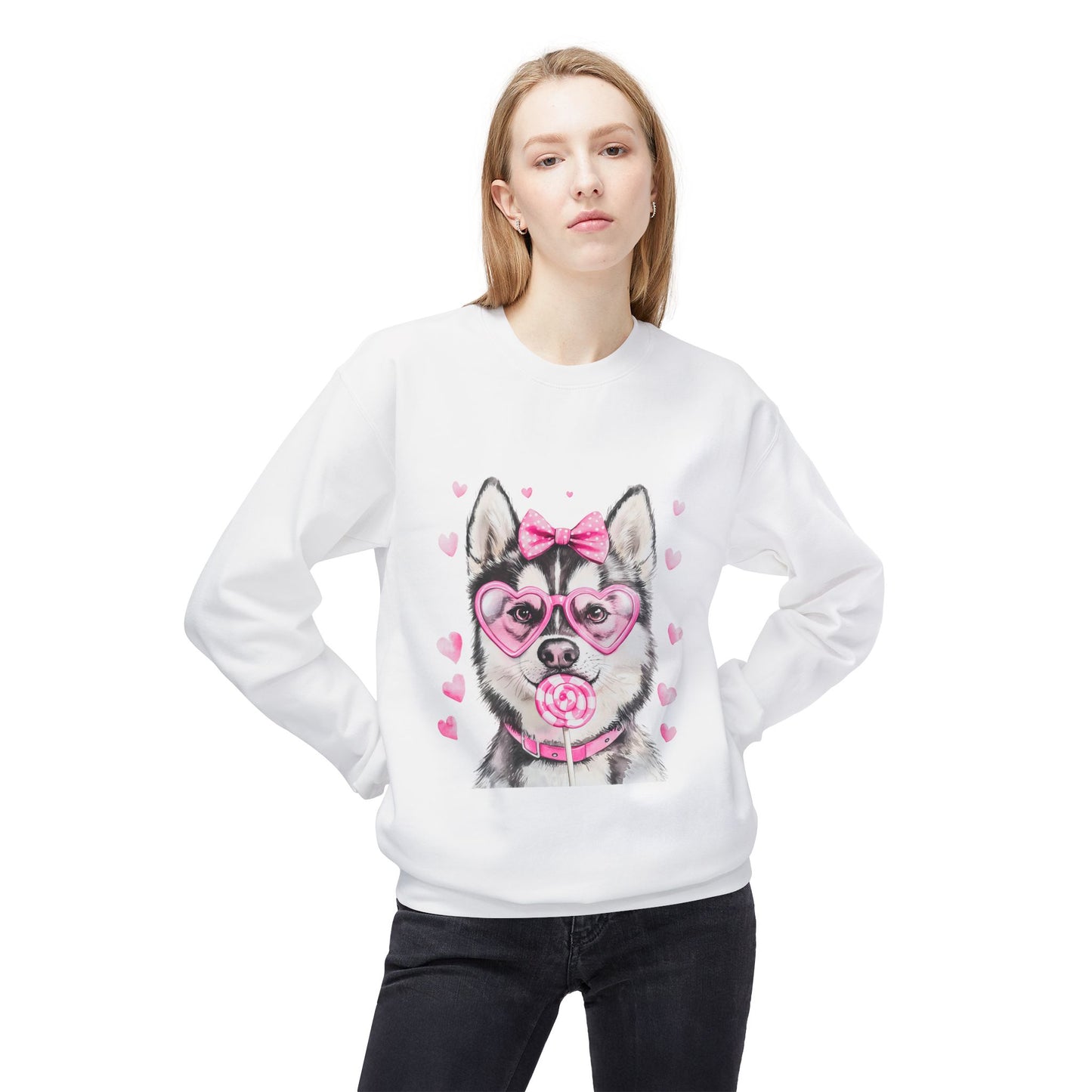 Valentines Unisex Midweight Soft style Fleece Crewneck Sweatshirt