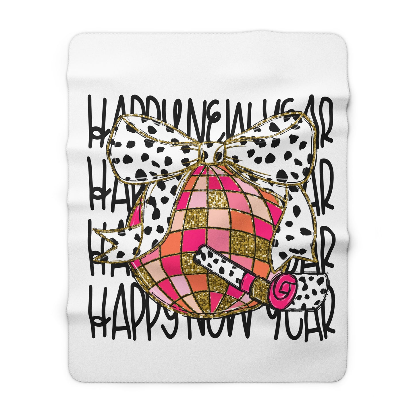 New Year Sherpa Fleece Blanket
