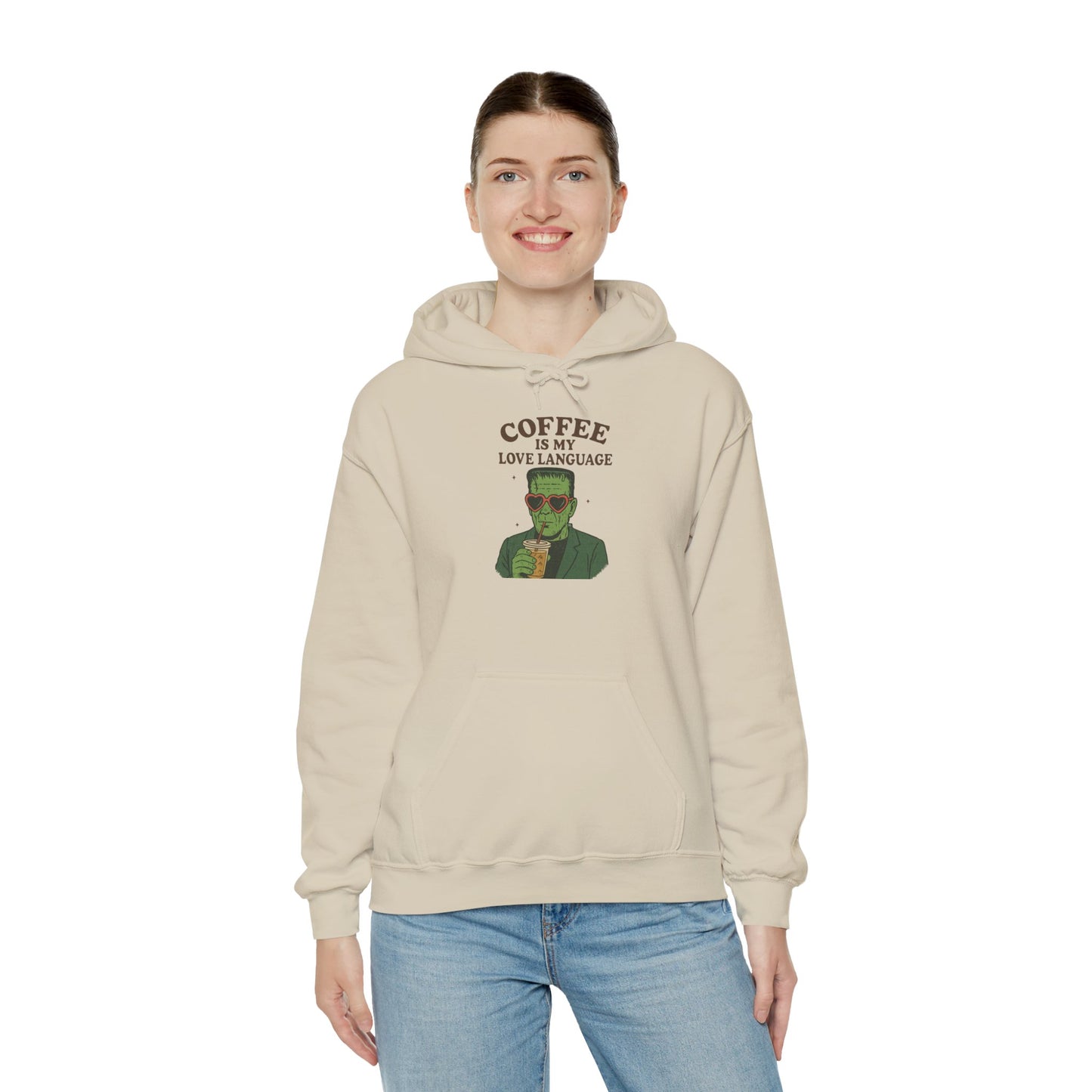 Coffee Is My Love Language Hoodie, Cozy Sweatshirt for Coffee Lovers, Gift for Him or Her, Warm Casual Wear, Perfect for Fall