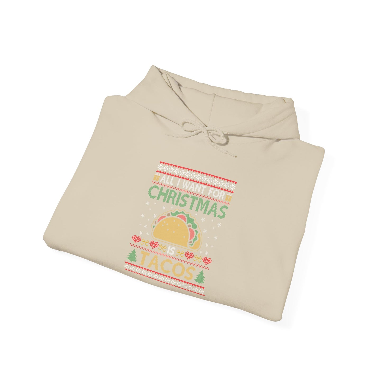 Christmas Tacos Sweatshirt, Holiday Hoodie, Funny Gift for Taco Lovers, Unisex Sweatshirt, Festive Apparel for Winter