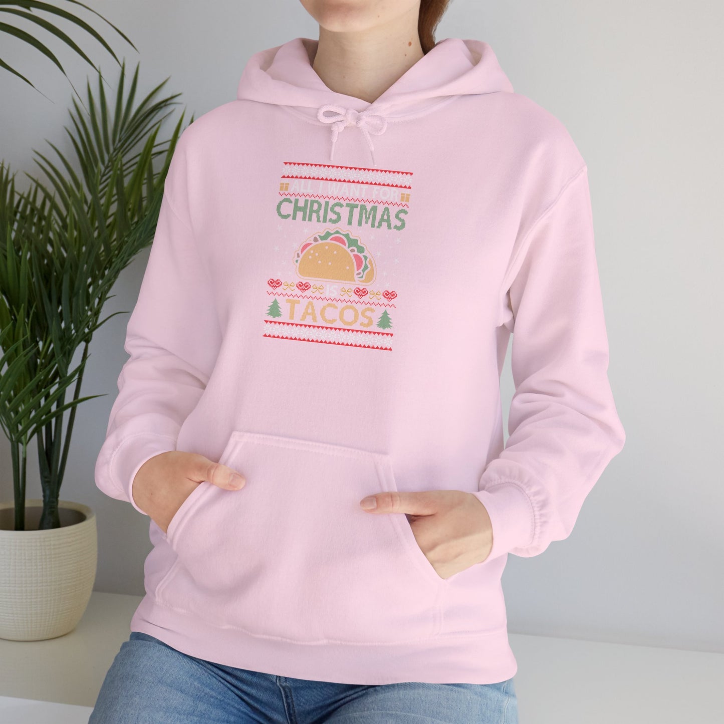 Christmas Tacos Sweatshirt, Holiday Hoodie, Funny Gift for Taco Lovers, Unisex Sweatshirt, Festive Apparel for Winter