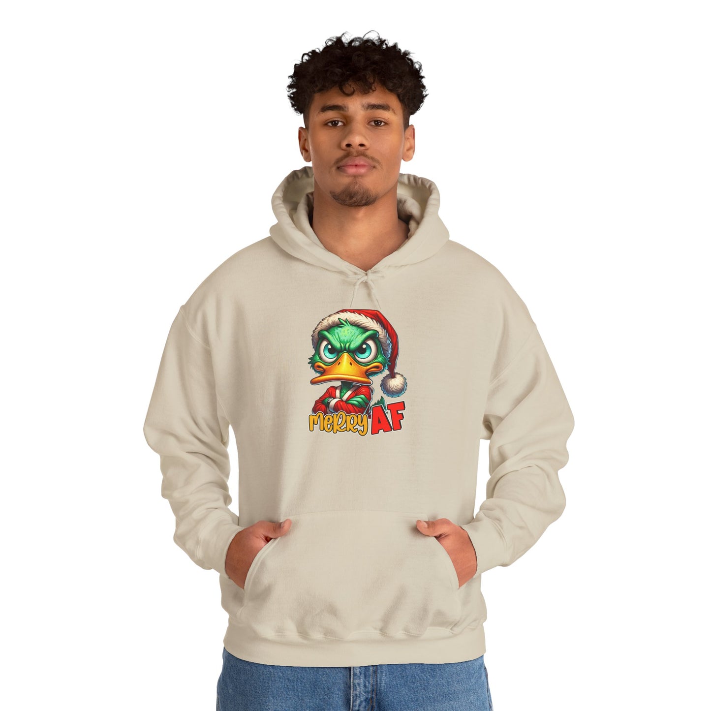 Festive Grinch Hoodie | Merry AF Gift for Christmas, Unisex Sweatshirt, Holiday Apparel, Cozy Sweatshirt, Grinch Lovers