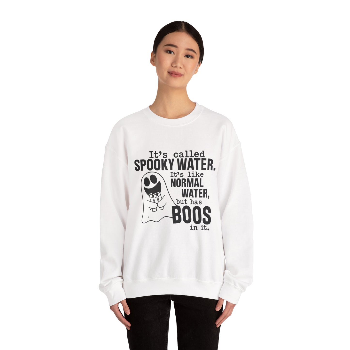 Spooky Water Crewneck Sweatshirt - Fun Halloween Apparel, Unisex Sweatshirt, Cozy Ghost Shirt, Gift for Halloween Lovers, Cute Fall Fashion