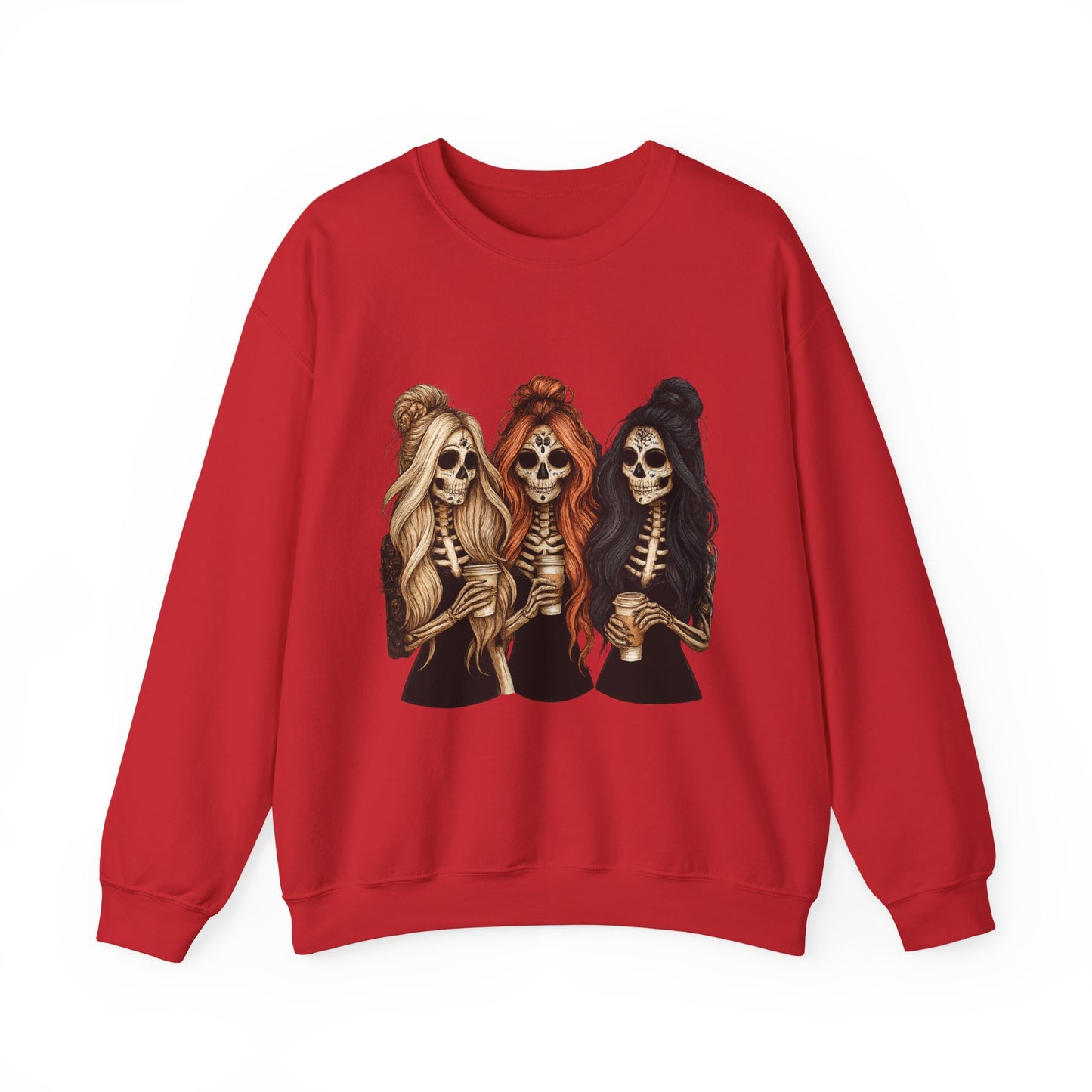 Halloween Skeleton Crewneck Sweatshirt, Cozy Unisex Sweatshirt, Trendy Halloween Apparel, Gift for Halloween Lovers, Spooky Season Outfit