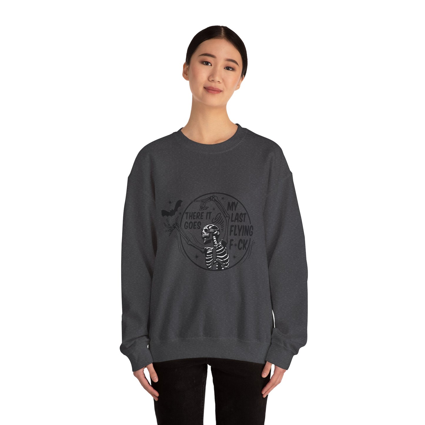 Sassy Skeleton Graphic Sweatshirt, Funny Crewneck, Unisex Humor Apparel, Perfect for Halloween, Unique Gift for Friends, Casual Wear