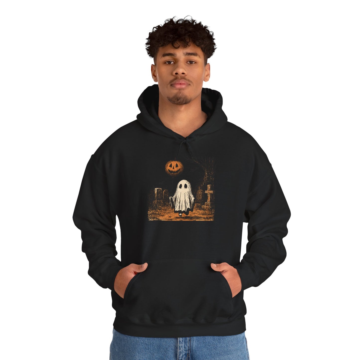 Halloween Ghost Hoodie, Cozy Unisex Hoodie, Spooky Season Apparel, Fall Fashion, Trick or Treat Gift