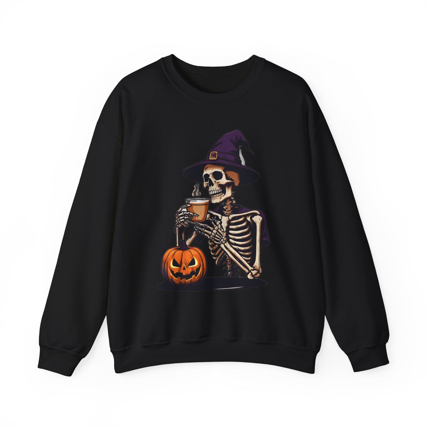 Spooky Skeleton Halloween Sweatshirt, Unisex Crewneck, Cozy Fall Fashion, Halloween Costume, Party Apparel, Ideal for Trick or Treat