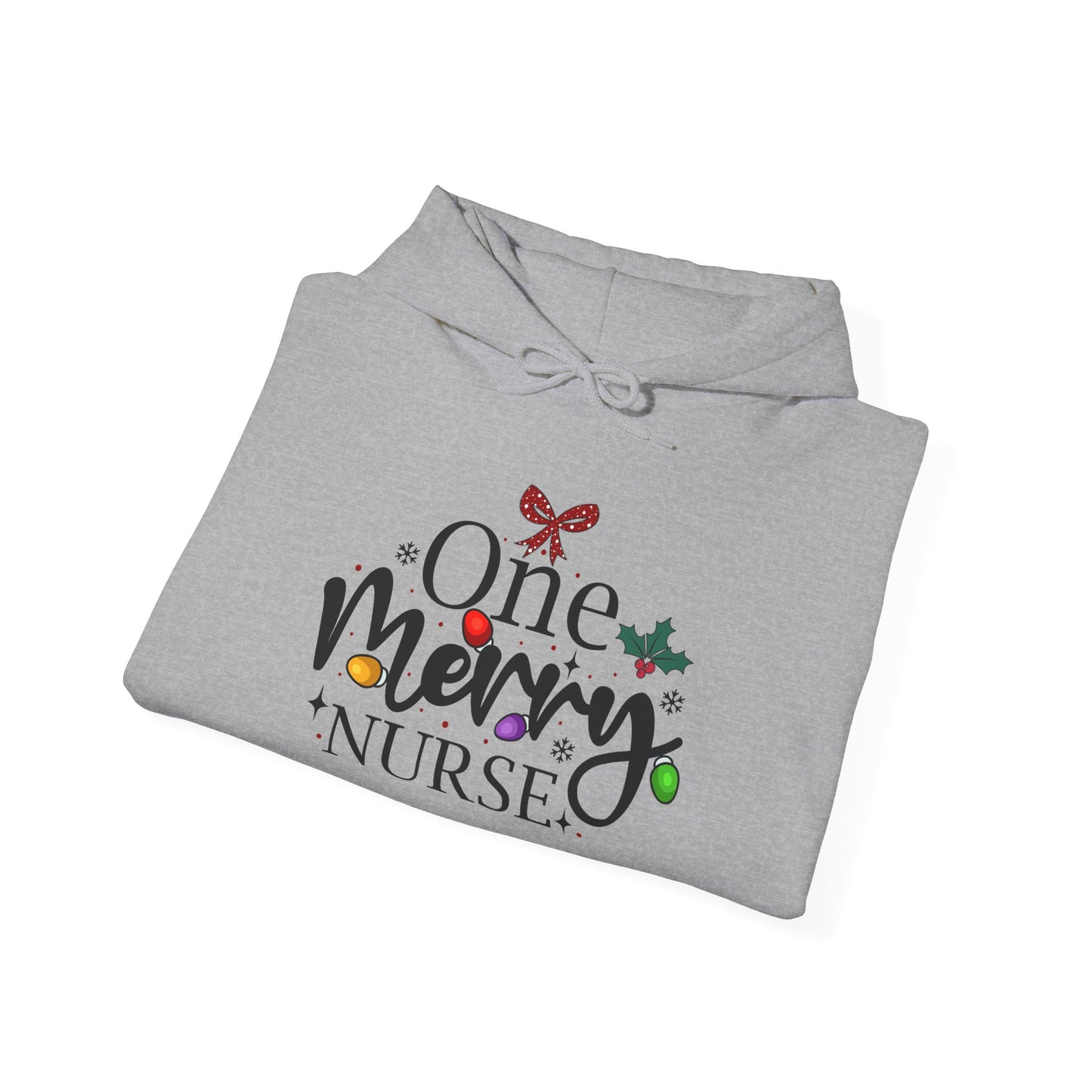 Unisex Nurse Holiday Hoodie - One Merry Nurse Hoodie, Christmas Gift, Cozy Layer, Medical Professional Apparel, Fun Nurse Humor