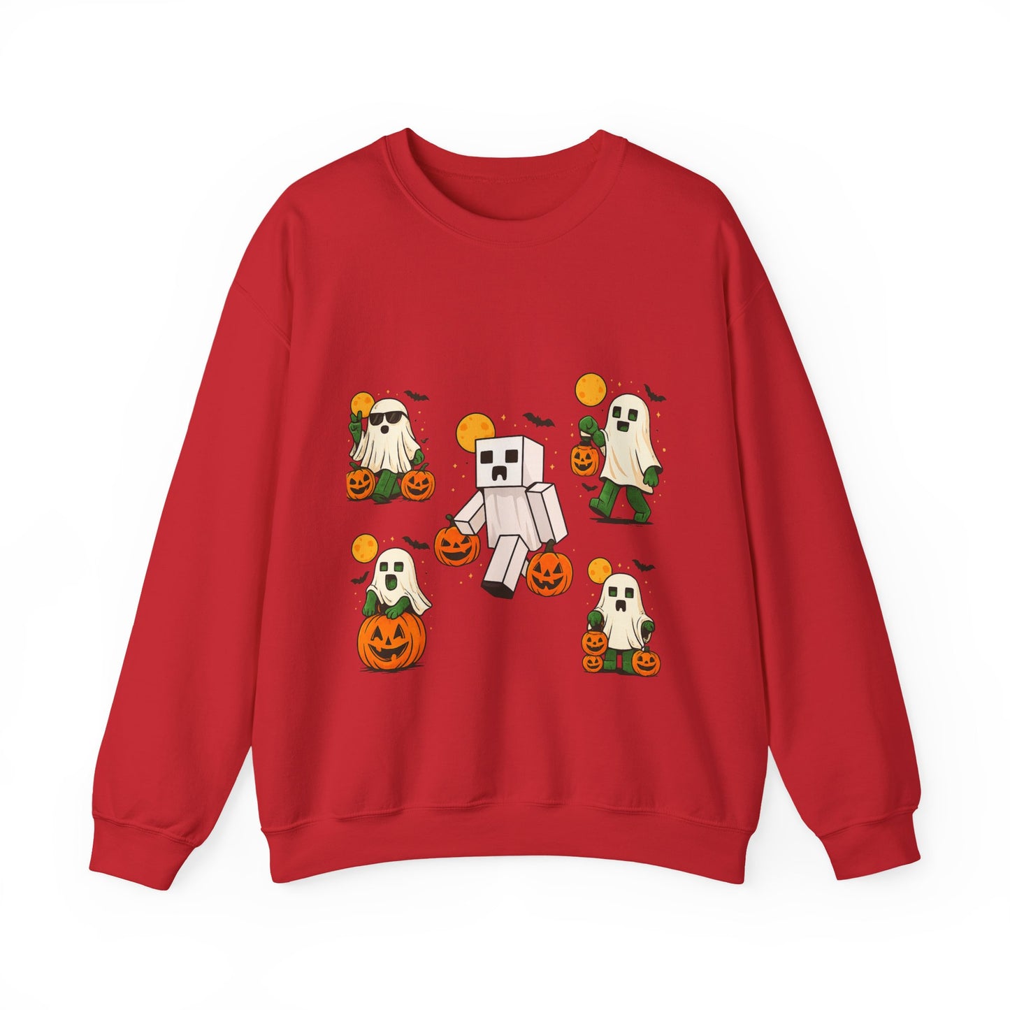 Halloween Ghost Cartoon Sweatshirt, Unisex Crewneck, Cozy Autumn Wear, Halloween Gifts, Spooky Season Apparel, Cute Sweatshirt