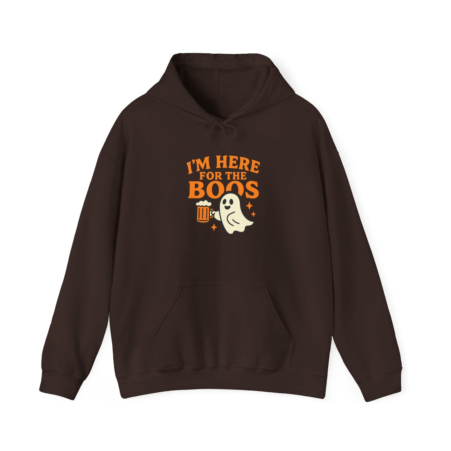 Halloween Party Hoodie, I'm Here for the Boos Hoodie, Unisex Halloween hoodie, Ghost Design Hooded Pullover, Spooky Season Apparel