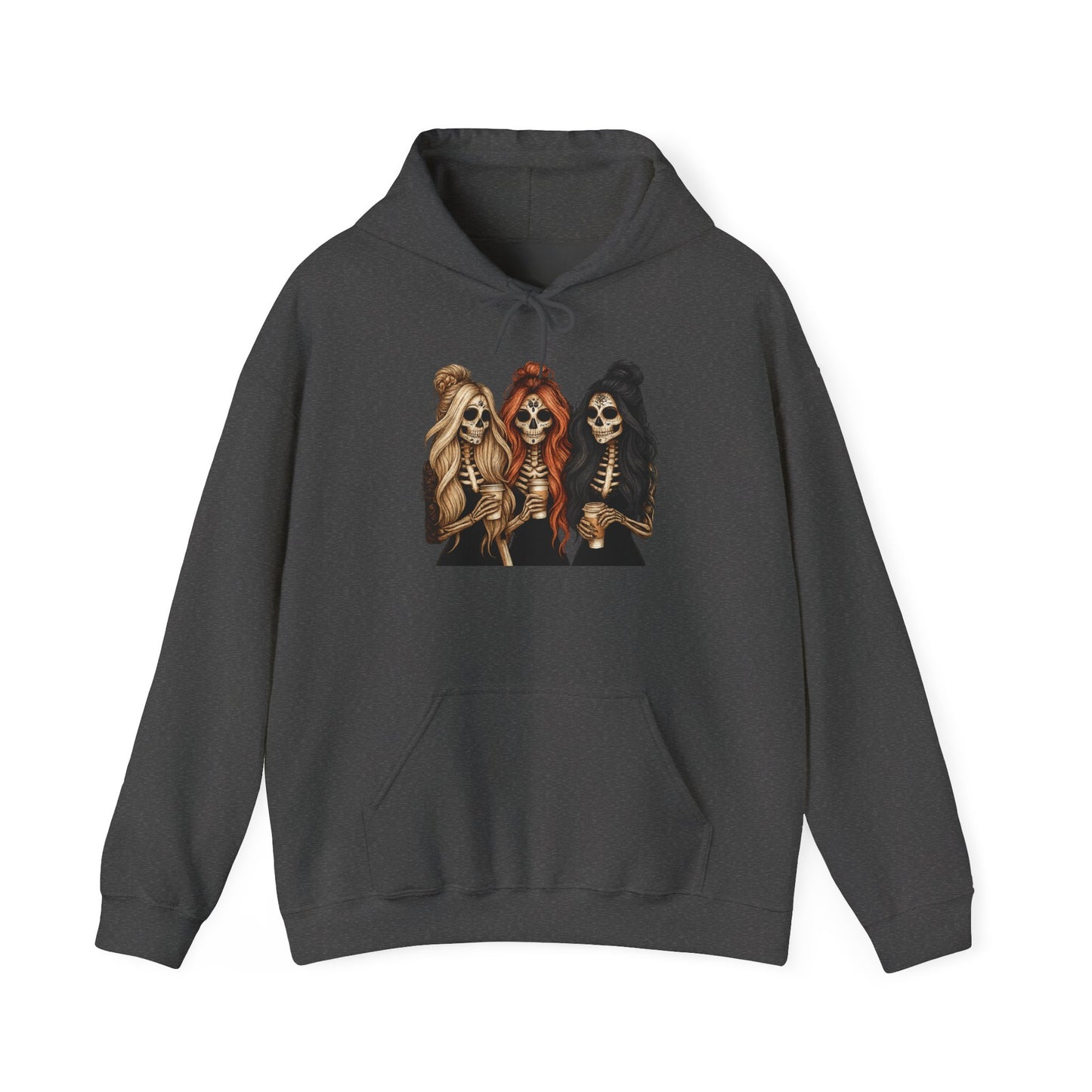 Sassy Skeletons Hoodie, Unisex Heavy Blend Hoodie, Halloween Hoodie, Spooky Cozy Wear, Gift for Horror Fans, Trendy Skeleton Hoodie