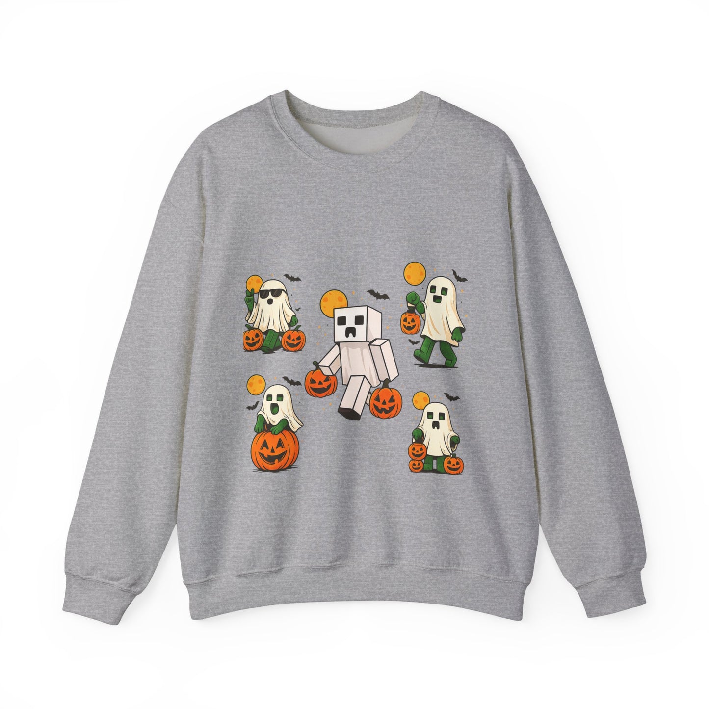 Halloween Ghost Cartoon Sweatshirt, Unisex Crewneck, Cozy Autumn Wear, Halloween Gifts, Spooky Season Apparel, Cute Sweatshirt