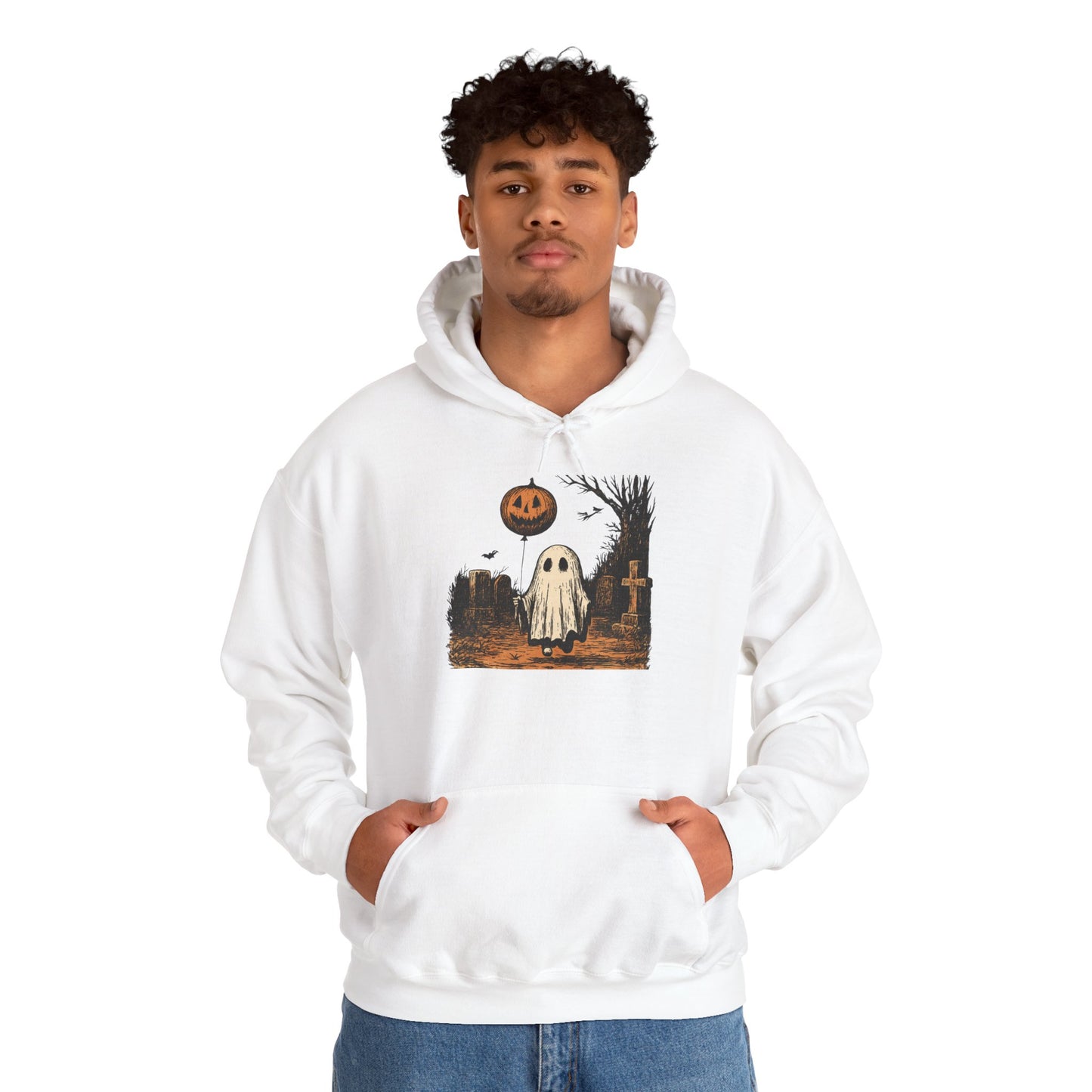 Halloween Ghost Hoodie, Cozy Unisex Hoodie, Spooky Season Apparel, Fall Fashion, Trick or Treat Gift