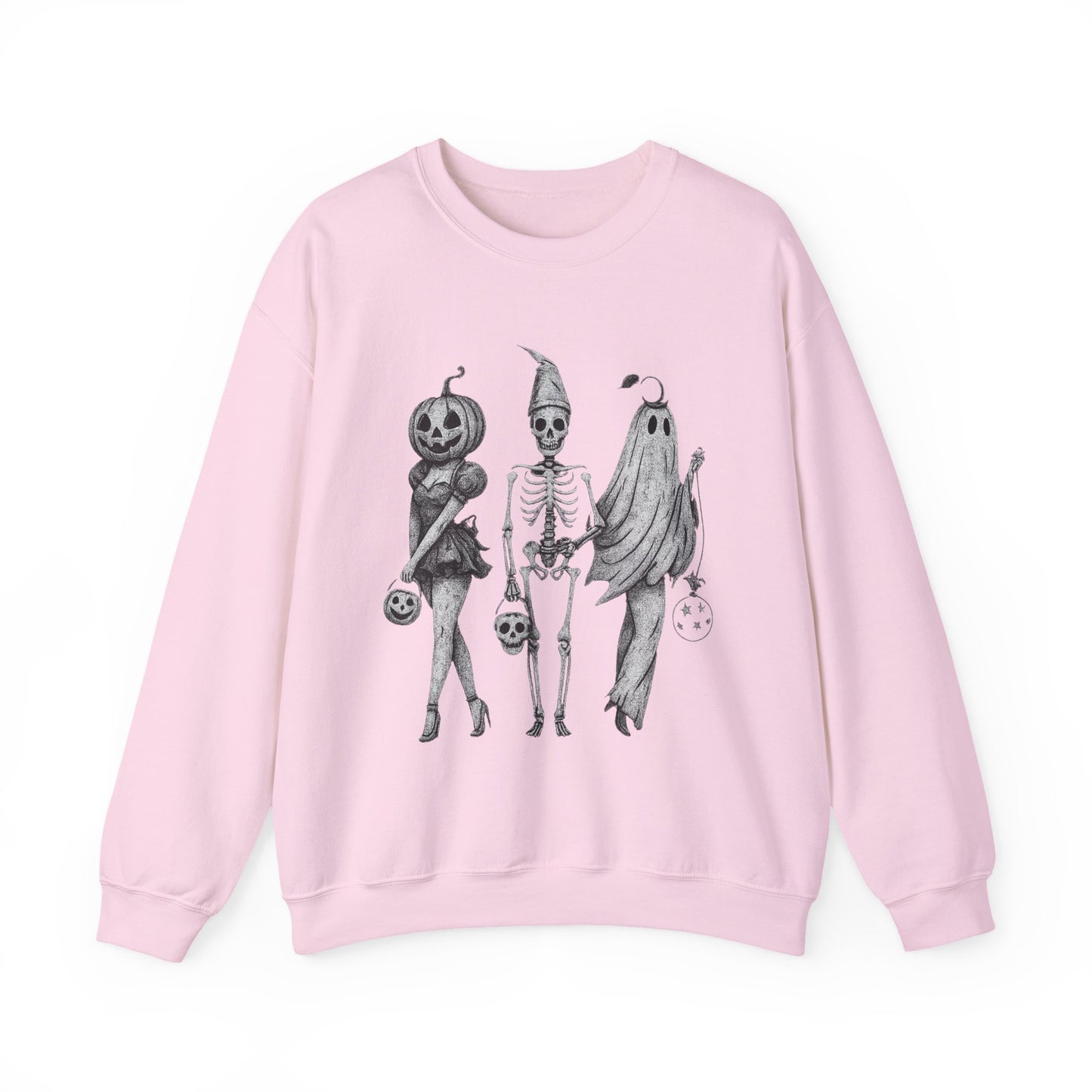 Halloween Sweatshirt with Ghosts and Ghouls Design
