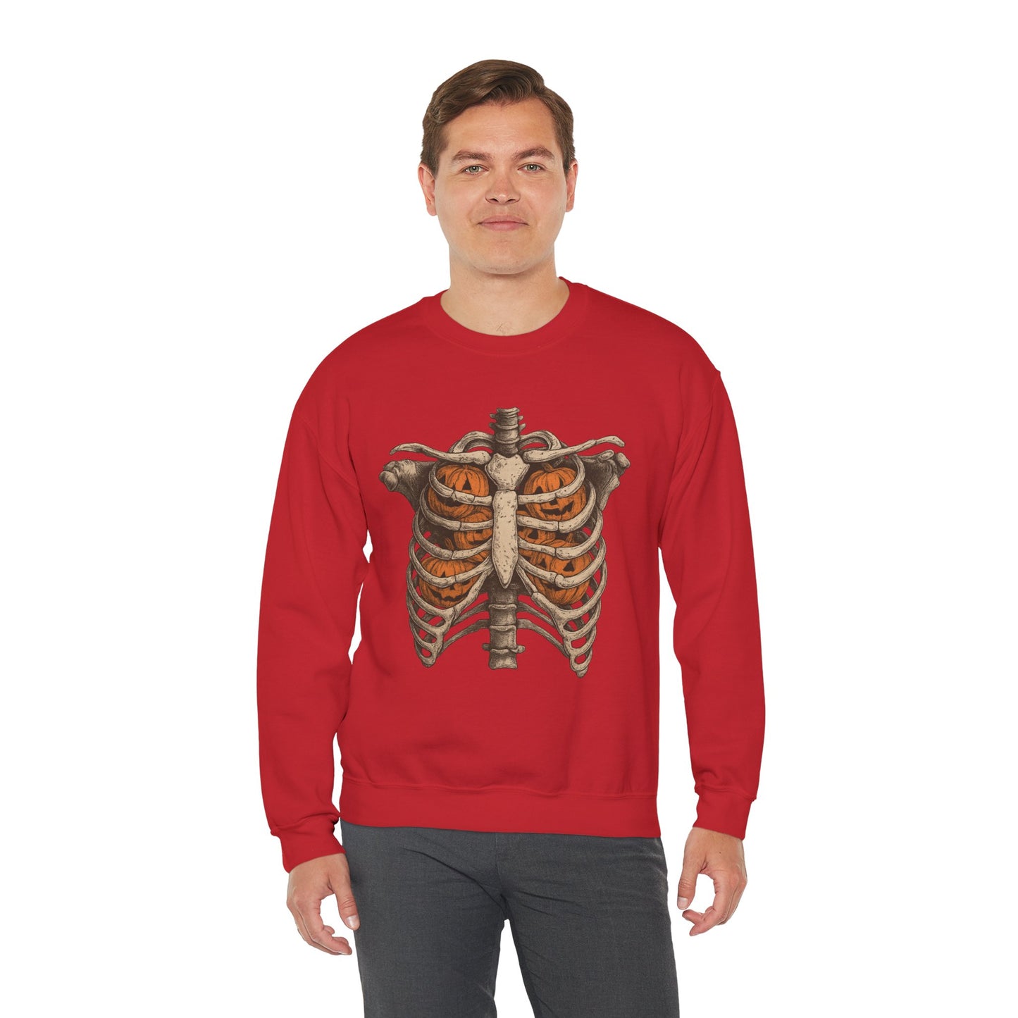 Halloween Skeleton Sweatshirt, Unisex Crewneck, Fall Fashion, Spooky Apparel, Gift for Halloween, Cozy Pullover