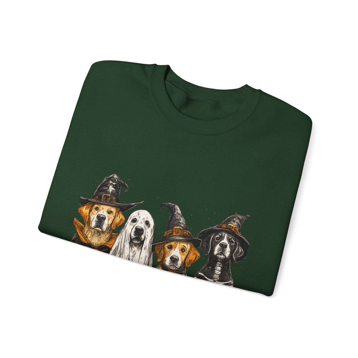 Halloween Dog-Themed Sweatshirt, Cozy Fall Apparel, Unisex Crewneck, Pet Lover Gift, Spooky Season Fashion