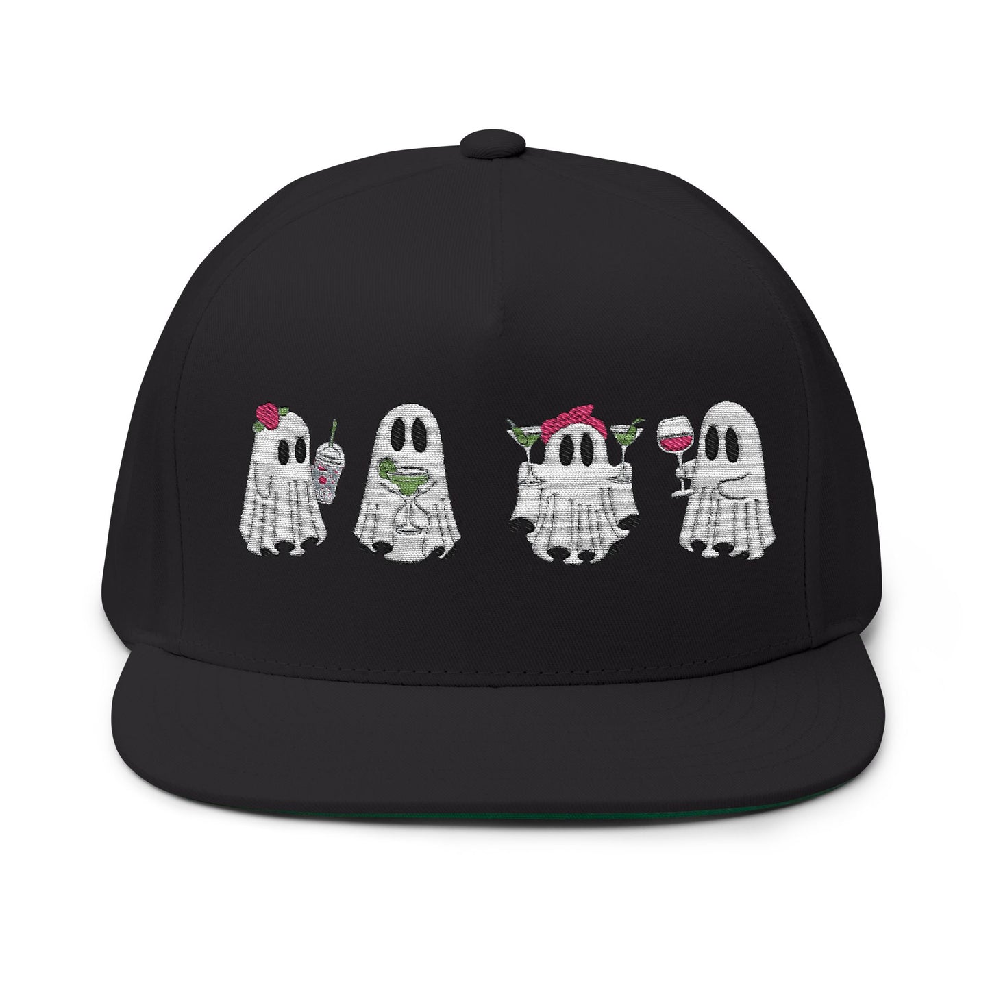 Whimsical Embroidered Flat Bill Cap, Fun Hat for Festivals, Summer Outings, Birthday Gifts, Gift for Friends, Unique Accessories