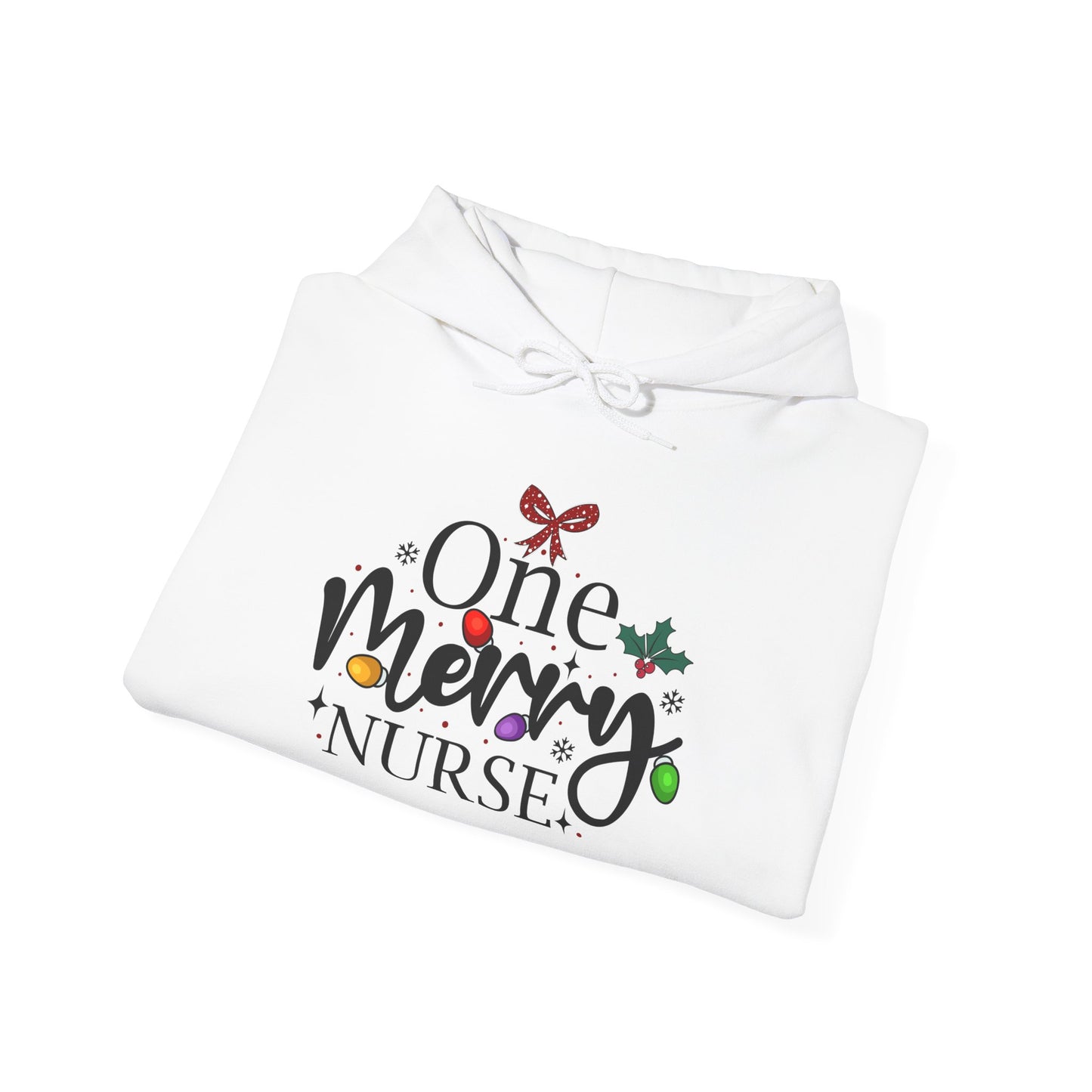 Unisex Nurse Holiday Hoodie - One Merry Nurse Hoodie, Christmas Gift, Cozy Layer, Medical Professional Apparel, Fun Nurse Humor