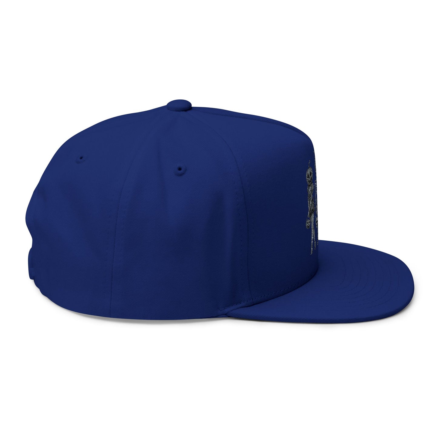 Spooky Halloween Flat Bill Cap, Embroidered Cap for Trick or Treat, Costume Cap, Unique Halloween Gift, Adjustable Snapback Hat