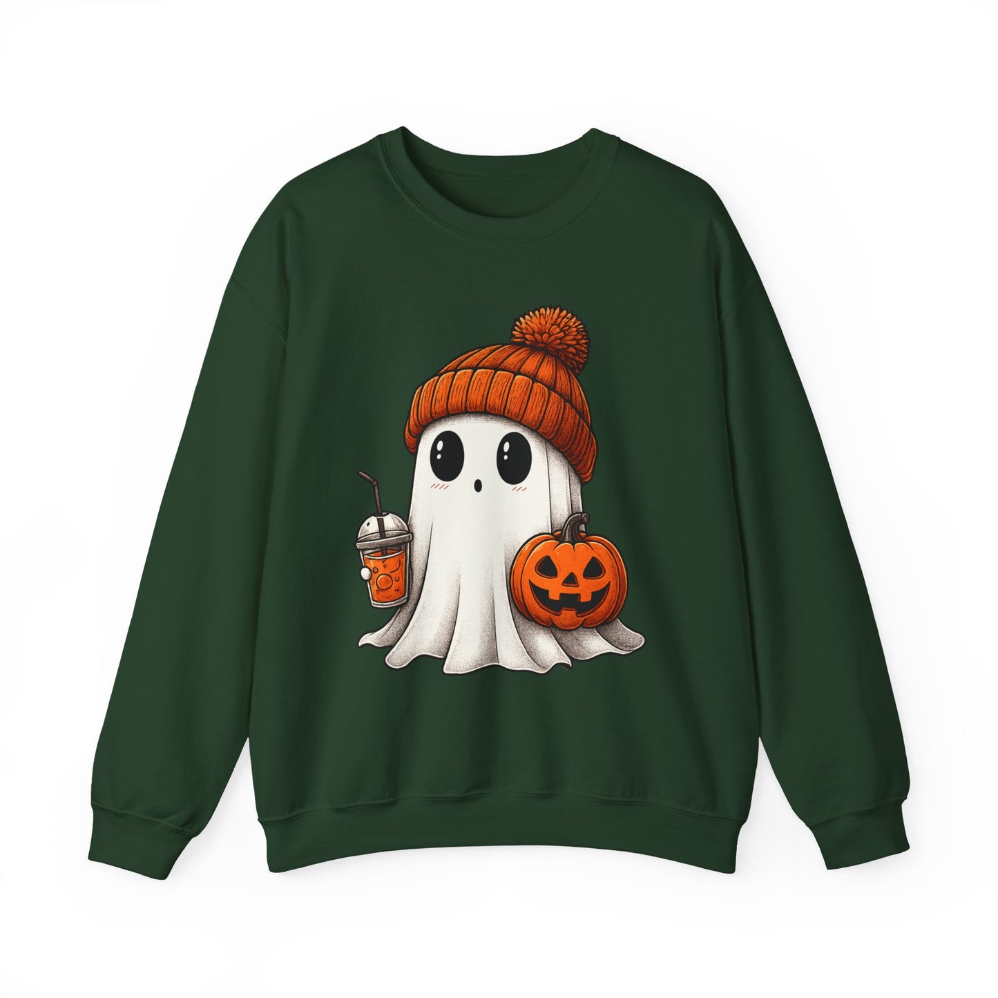 Cute Ghost Halloween Sweatshirt, Unisex Crewneck, Spooky Season Apparel, Fall Fashion, Cozy Pumpkin Sweater