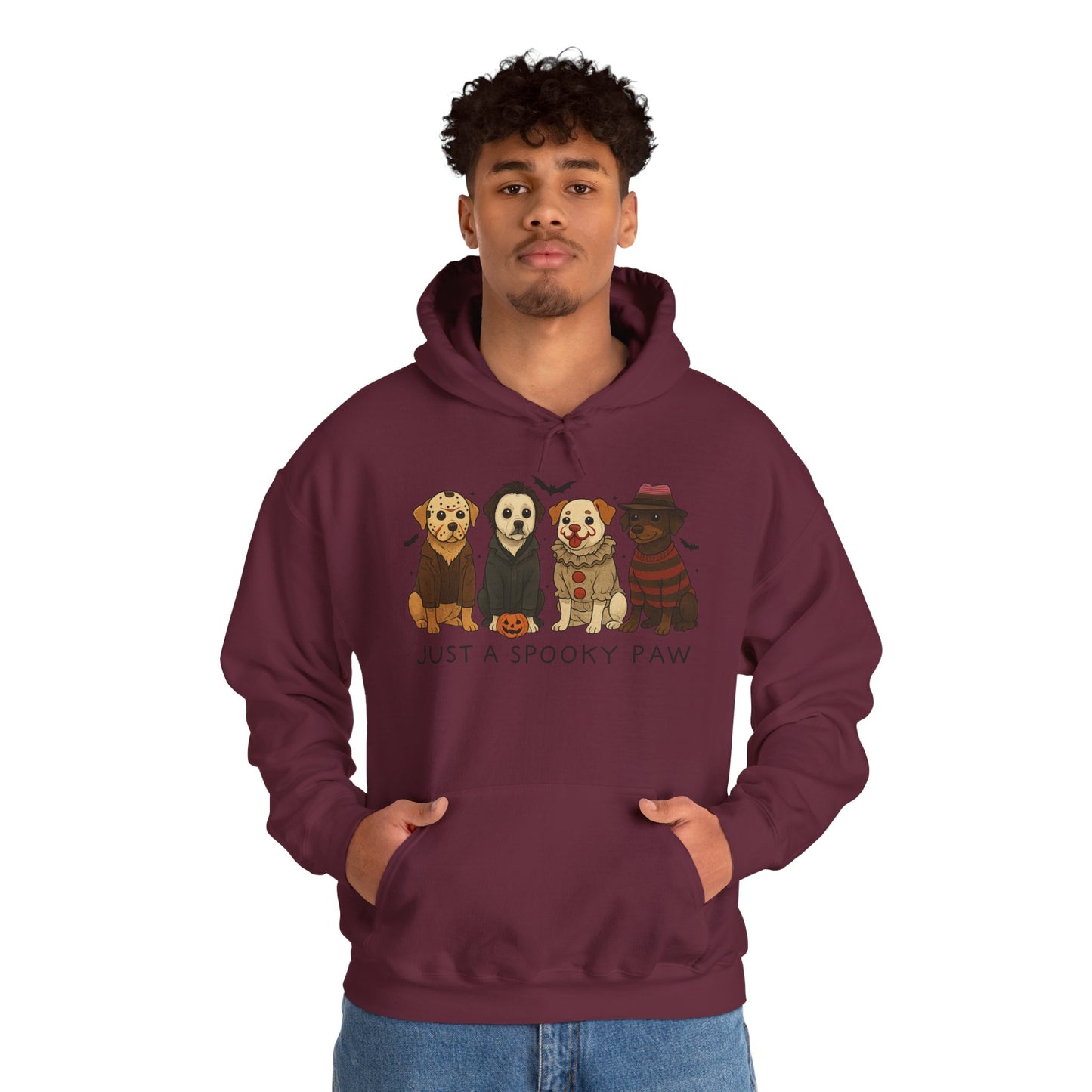 Spooky Paws Unisex Hoodie - Halloween Dog Lover Sweatshirt, Cozy Fall Apparel, Pet Themed Clothing, Gift for Dog Owners, Spooky Season Style