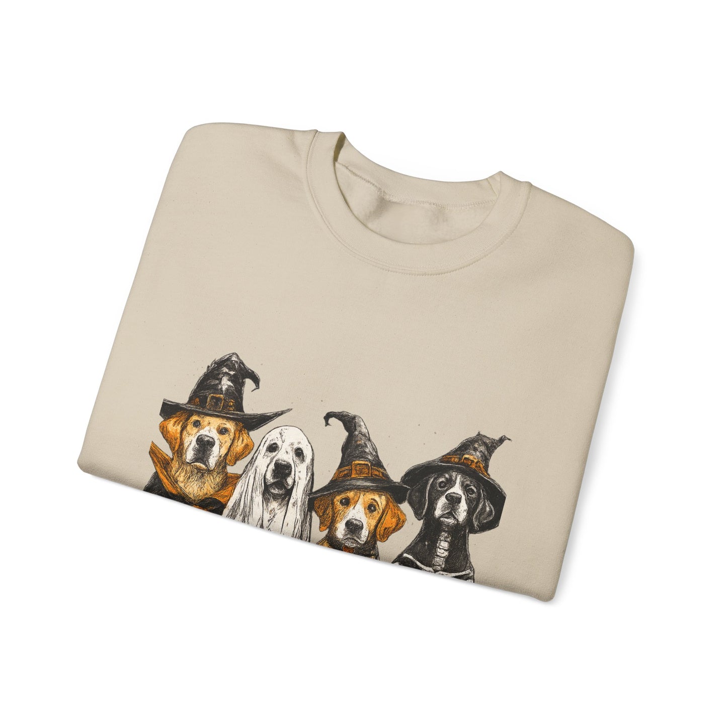 Halloween Dog-Themed Sweatshirt, Cozy Fall Apparel, Unisex Crewneck, Pet Lover Gift, Spooky Season Fashion
