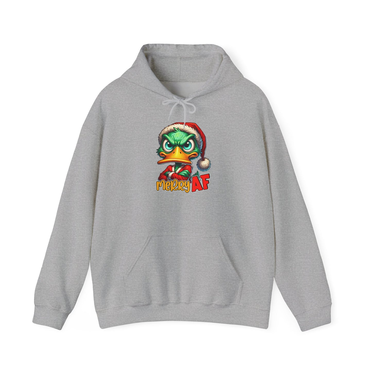Festive Grinch Hoodie | Merry AF Gift for Christmas, Unisex Sweatshirt, Holiday Apparel, Cozy Sweatshirt, Grinch Lovers