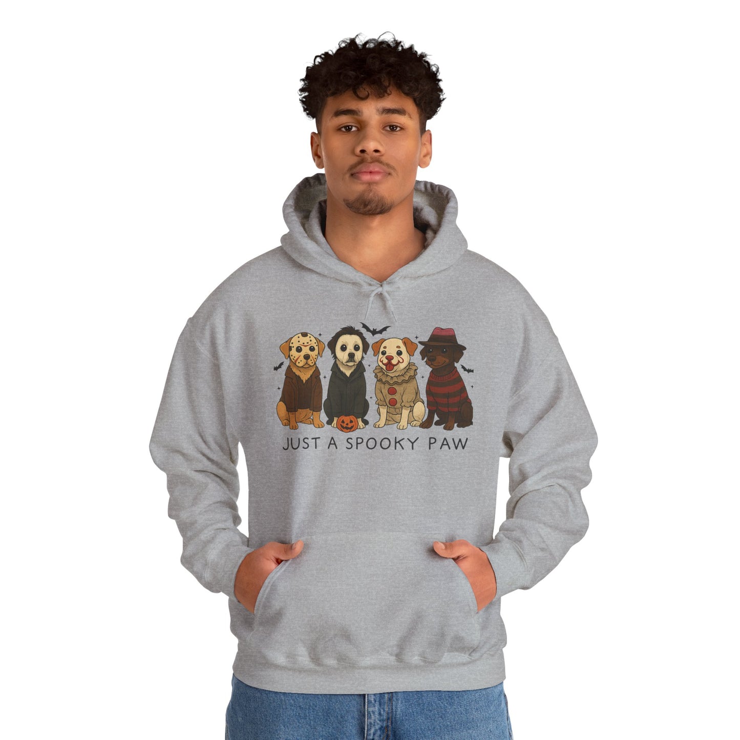 Spooky Paws Unisex Hoodie - Halloween Dog Lover Sweatshirt, Cozy Fall Apparel, Pet Themed Clothing, Gift for Dog Owners, Spooky Season Style