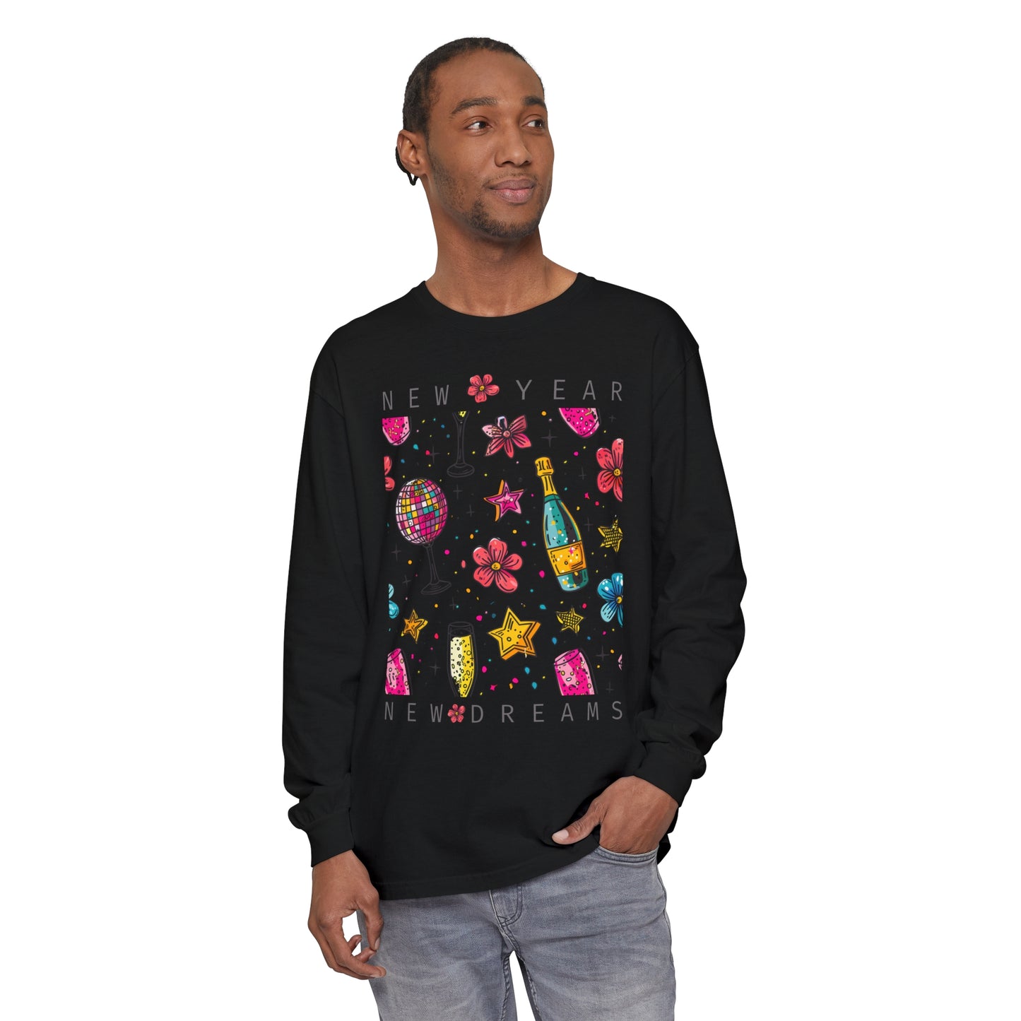 New Year Unisex Garment-dyed Long Sleeve T-Shirt
