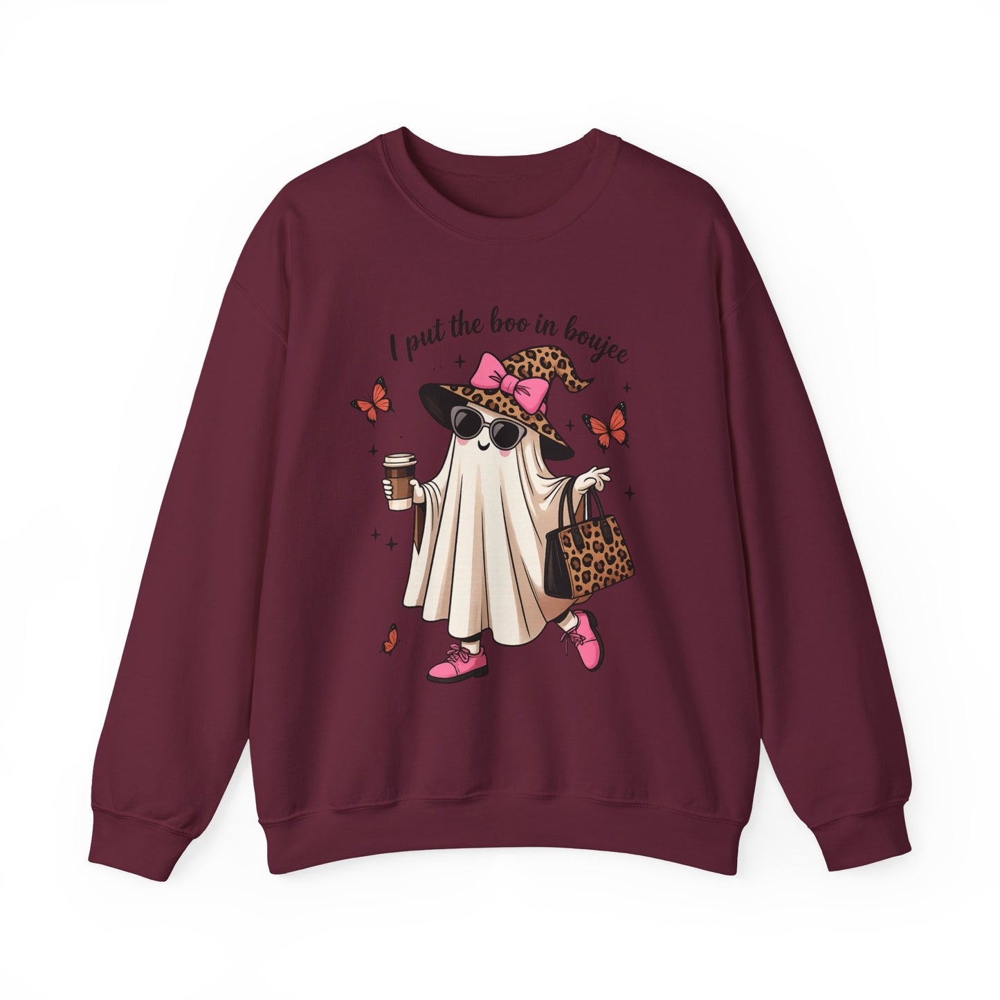Chic Ghost Crewneck Sweatshirt | Halloween Cozy Apparel, Casual Outfit, Trendy Gift, Fall Fashion