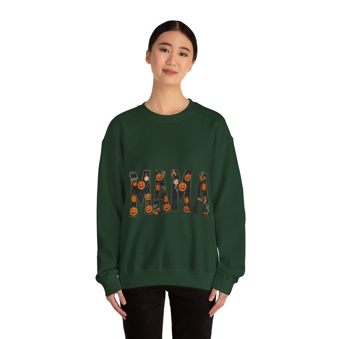 Mama Pumpkin Crewneck Sweatshirt, Fall Fashion, Halloween Gift, Cozy Sweatshirt, Casual Wear, Gift for Moms