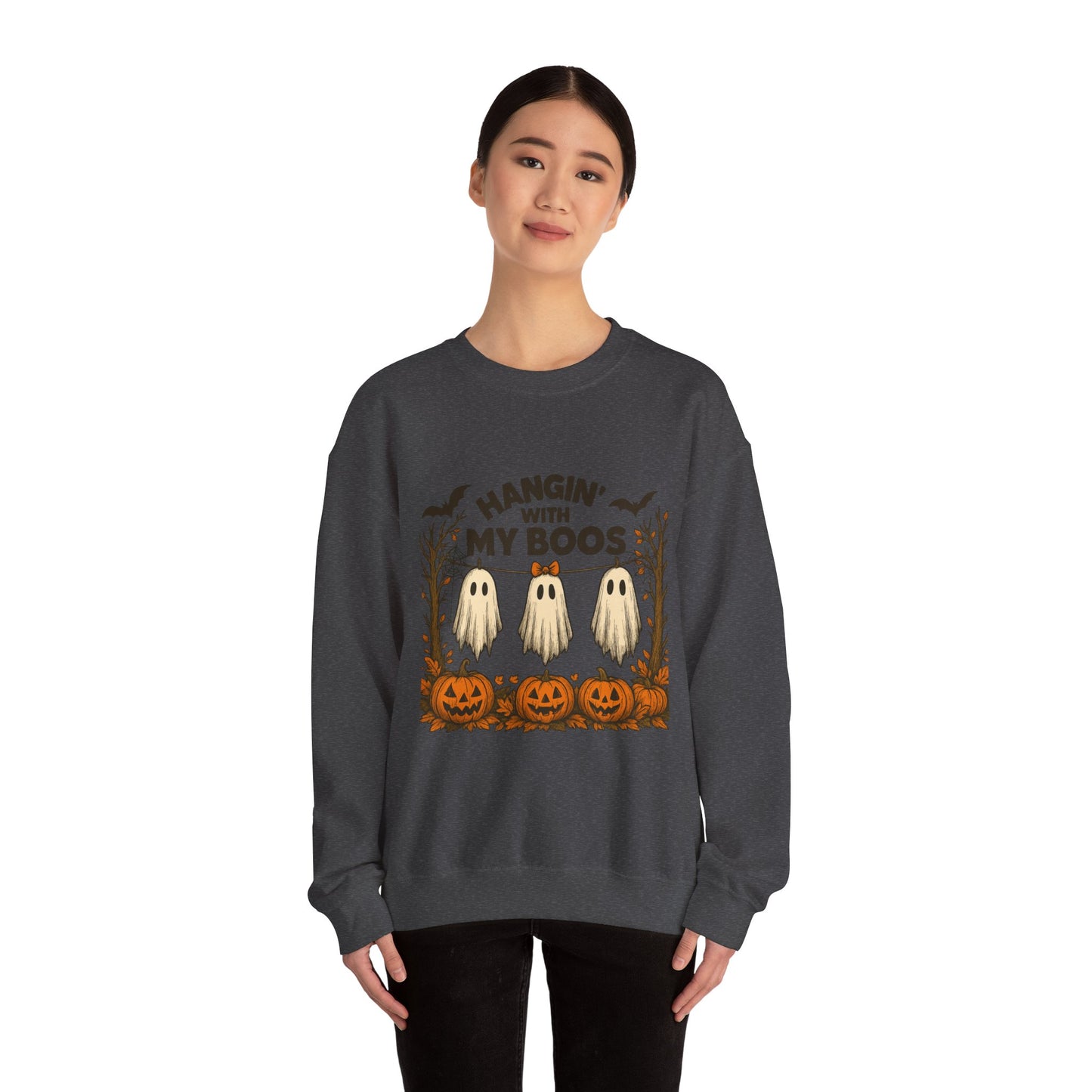 Halloween Ghost Sweatshirt, Cozy Unisex Crewneck, Fall Apparel, Halloween Costume, Spooky Season Outfit