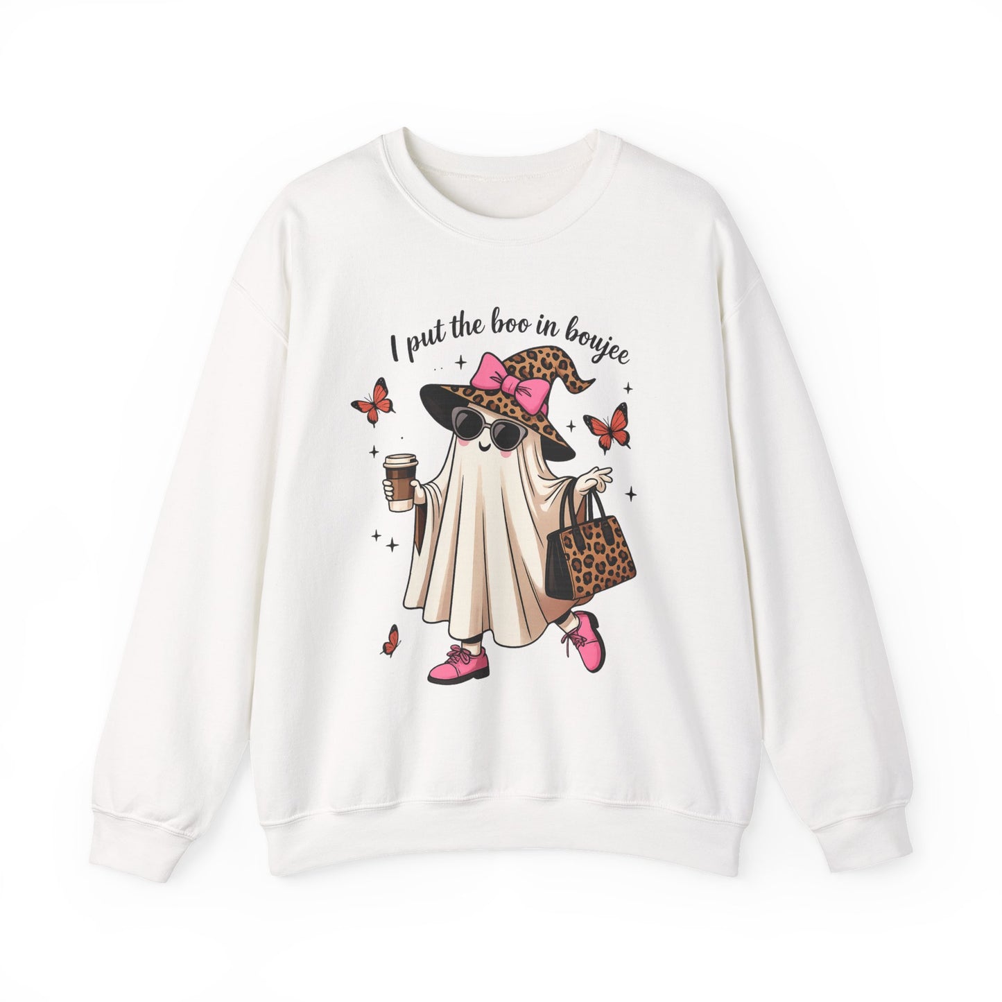 Chic Ghost Crewneck Sweatshirt | Halloween Cozy Apparel, Casual Outfit, Trendy Gift, Fall Fashion