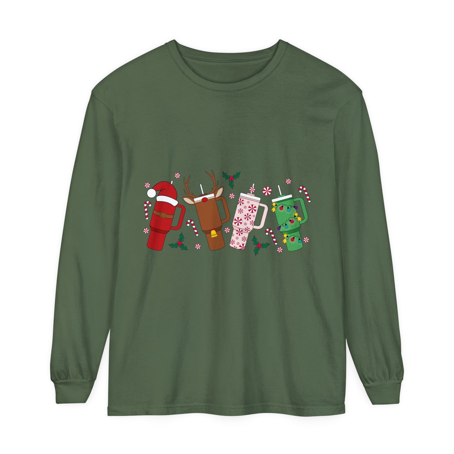 Christmas Unisex Garment-dyed Long Sleeve T-Shirt