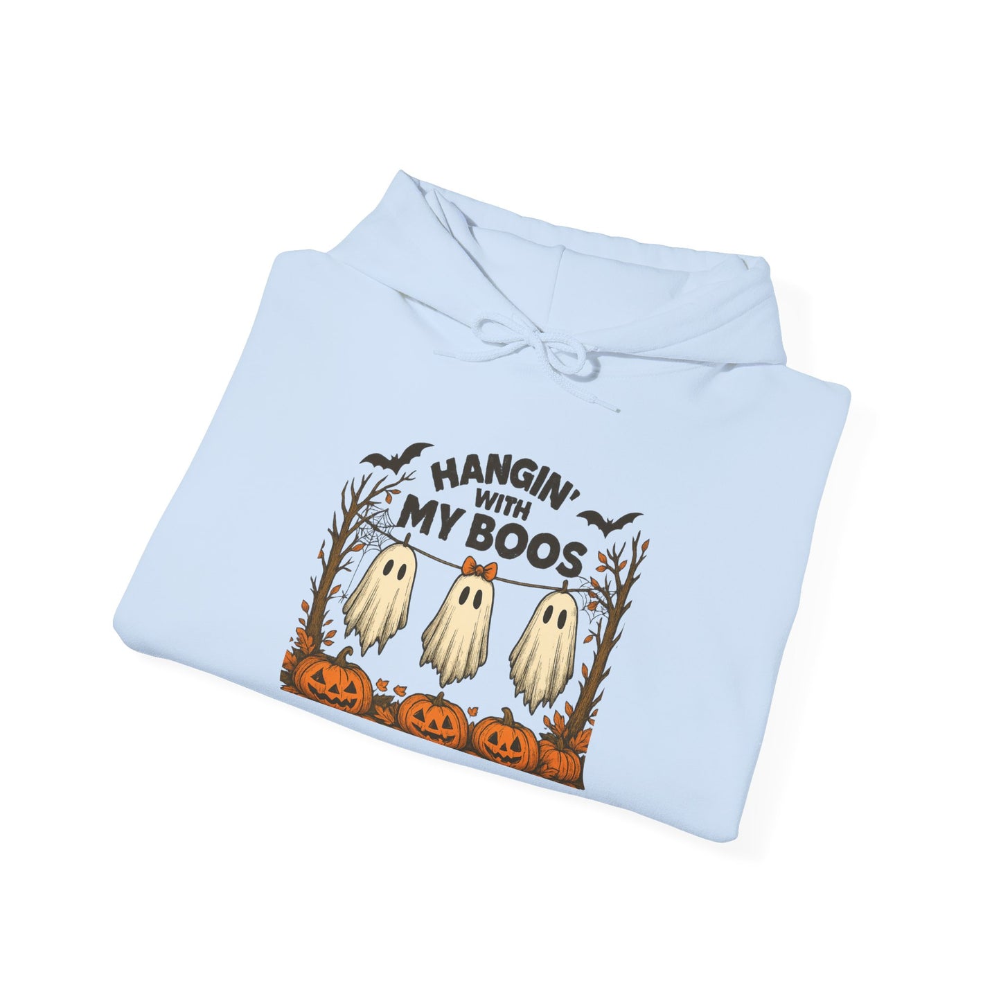 Halloween Ghost Hoodie, Cozy Autumn Apparel, Unisex Hoodie, Spooky Season Gift, Halloween Fun Wear, Hangin' with My Boos