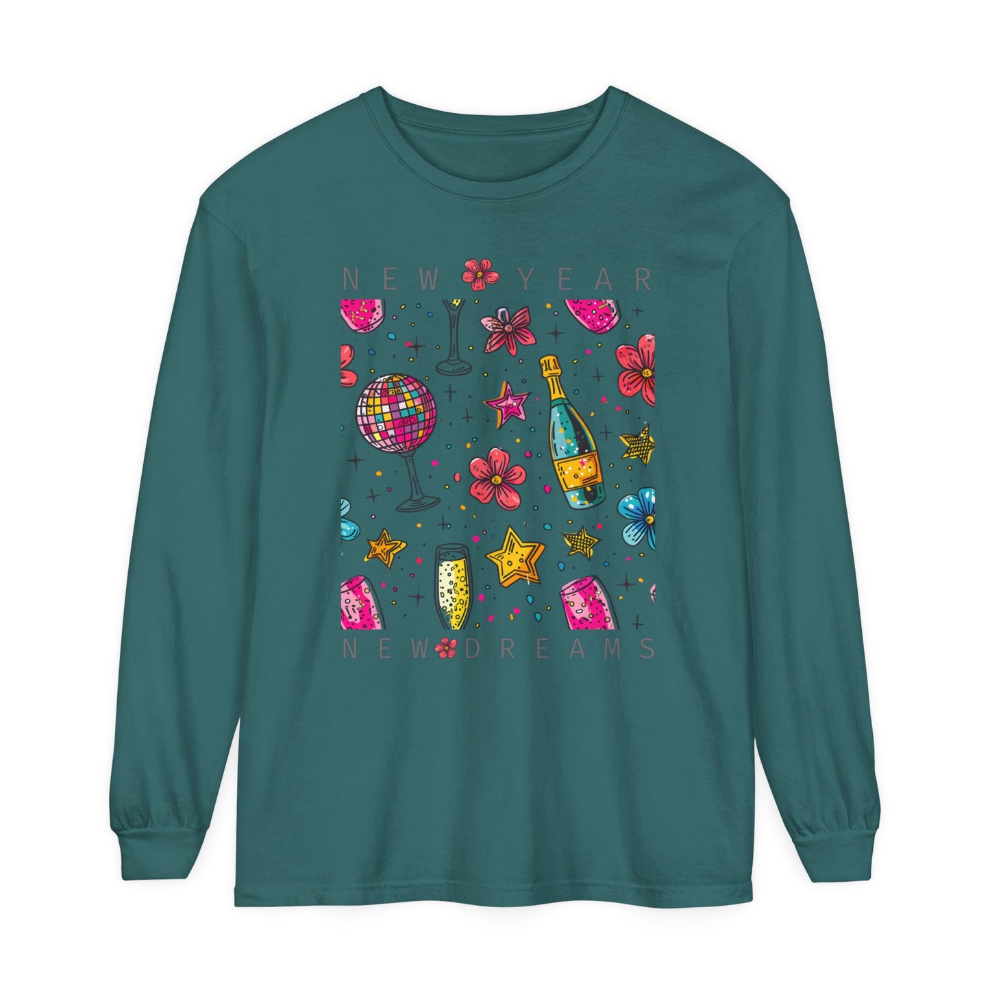 New Year Unisex Garment-dyed Long Sleeve T-Shirt