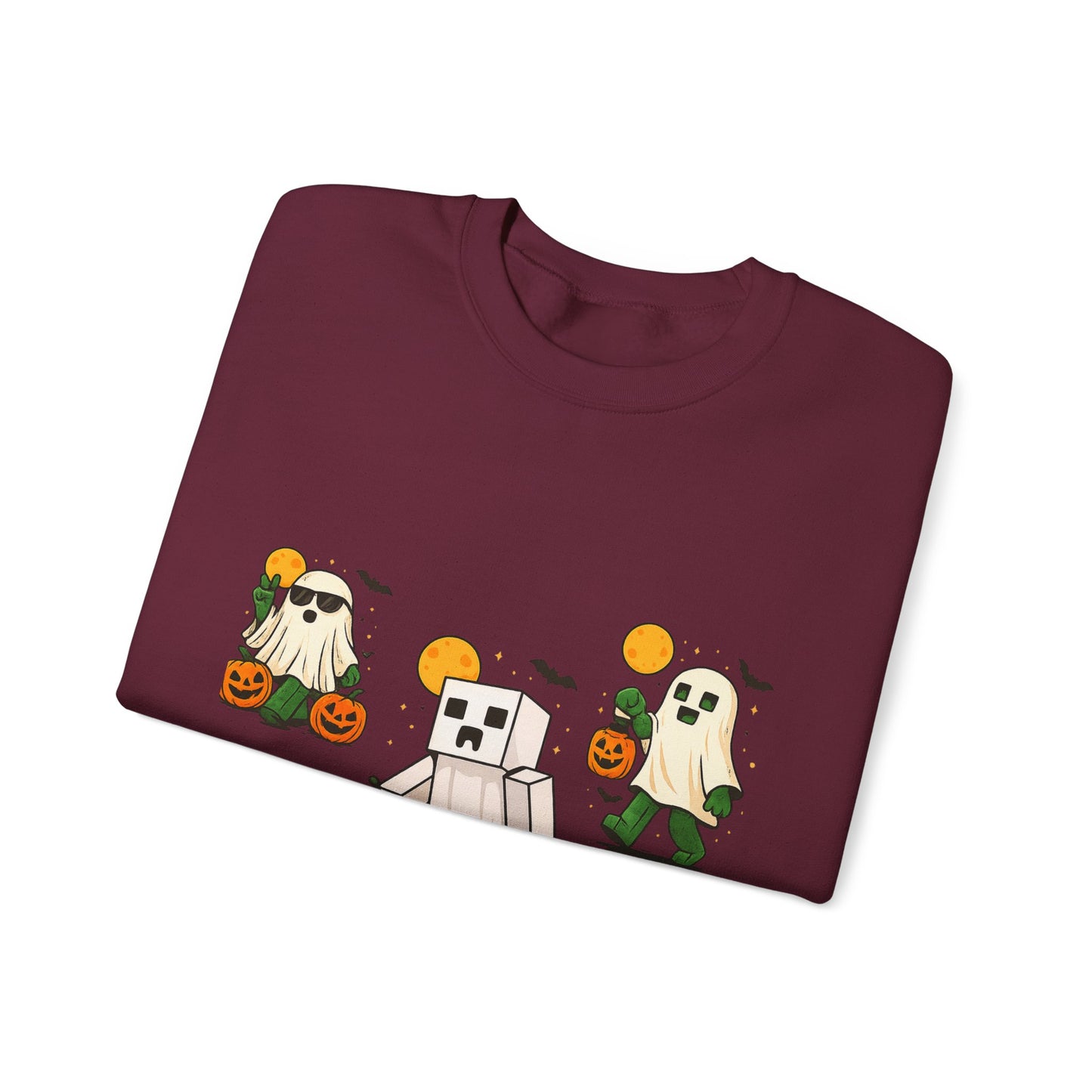 Halloween Ghost Cartoon Sweatshirt, Unisex Crewneck, Cozy Autumn Wear, Halloween Gifts, Spooky Season Apparel, Cute Sweatshirt