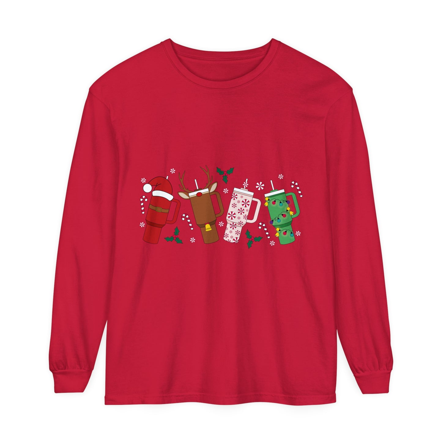 Christmas Unisex Garment-dyed Long Sleeve T-Shirt