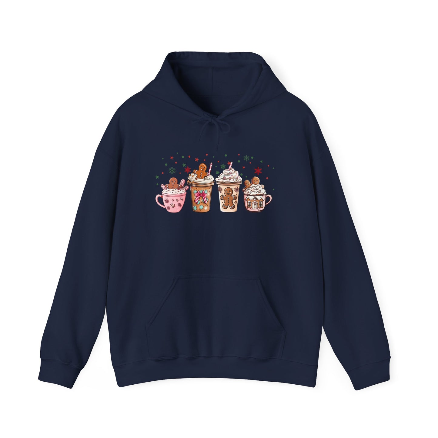 Gingerbread Coffee Holiday Hoodie - Cozy Xmas Sweatshirt, Cute Winter Gift, Christmas Apparel, Festive Layering Pullover