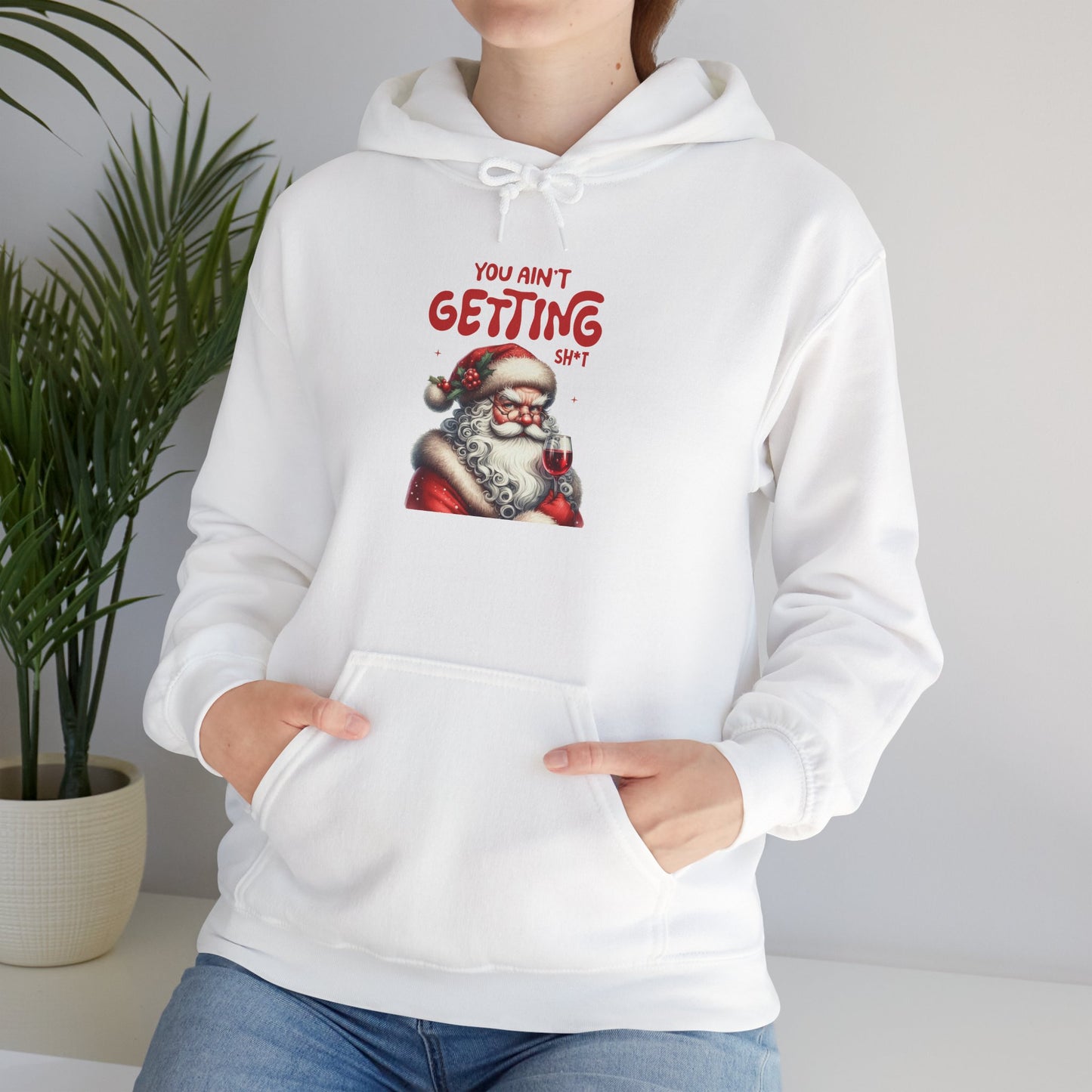 Santa Humor Sweatshirt, Holiday Gift, Funny Christmas Hoodie, Unisex Cozy Apparel, Winter Style, Christmas Apparel
