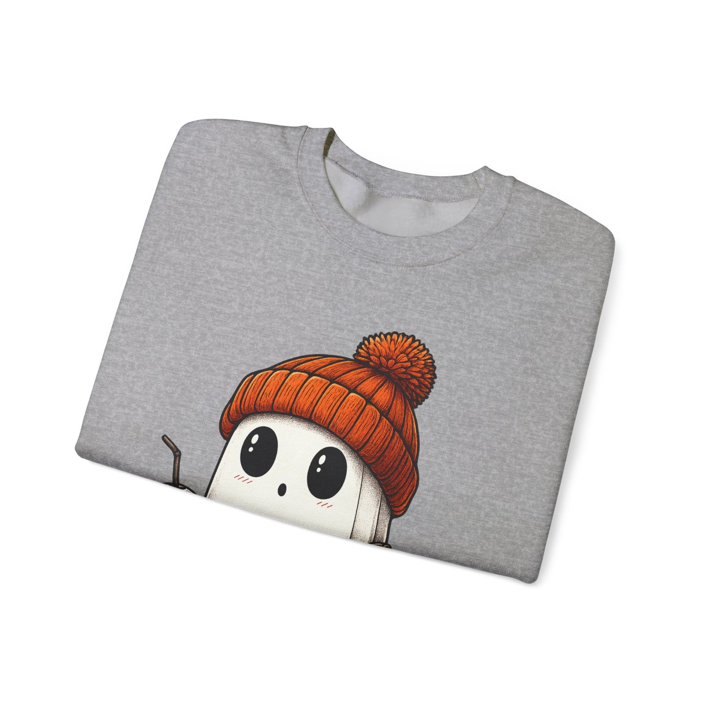 Cute Ghost Halloween Sweatshirt, Unisex Crewneck, Spooky Season Apparel, Fall Fashion, Cozy Pumpkin Sweater