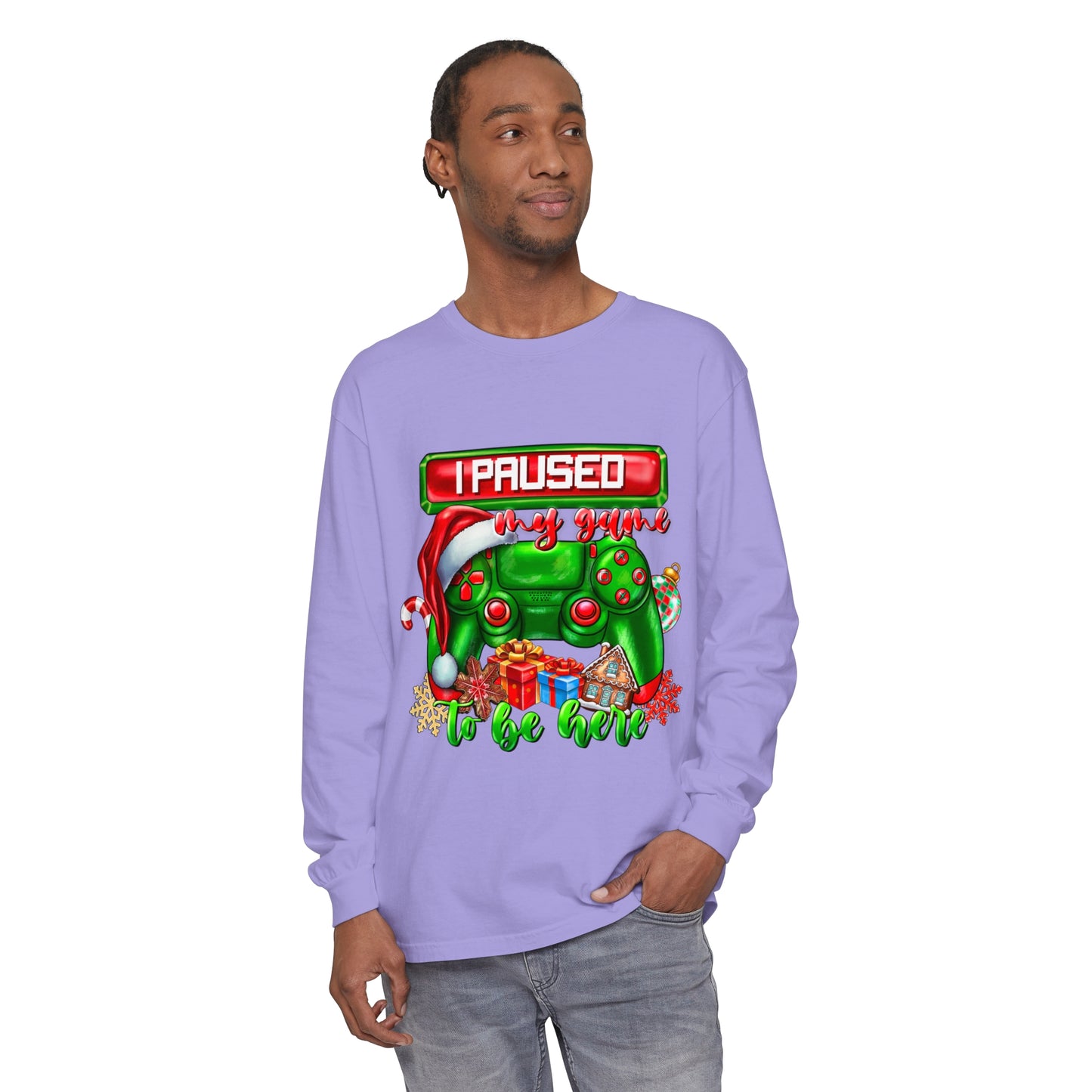 Christmas Unisex Garment-dyed Long Sleeve T-Shirt